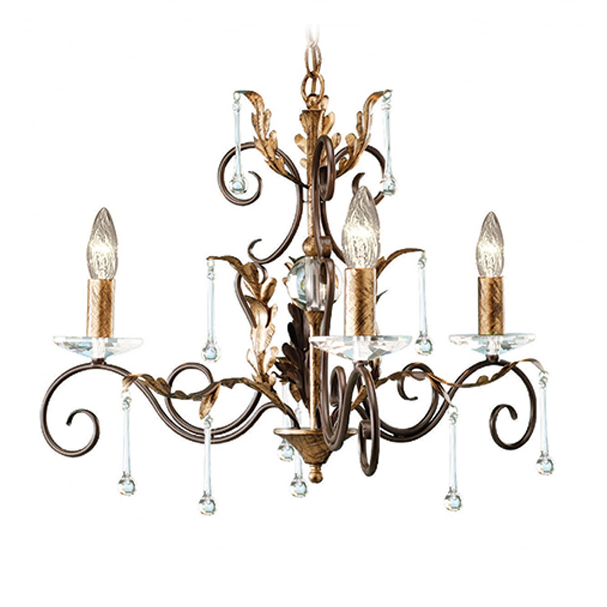 Elstead Amarilli 3 Light Chandelier - Bronze & Gold