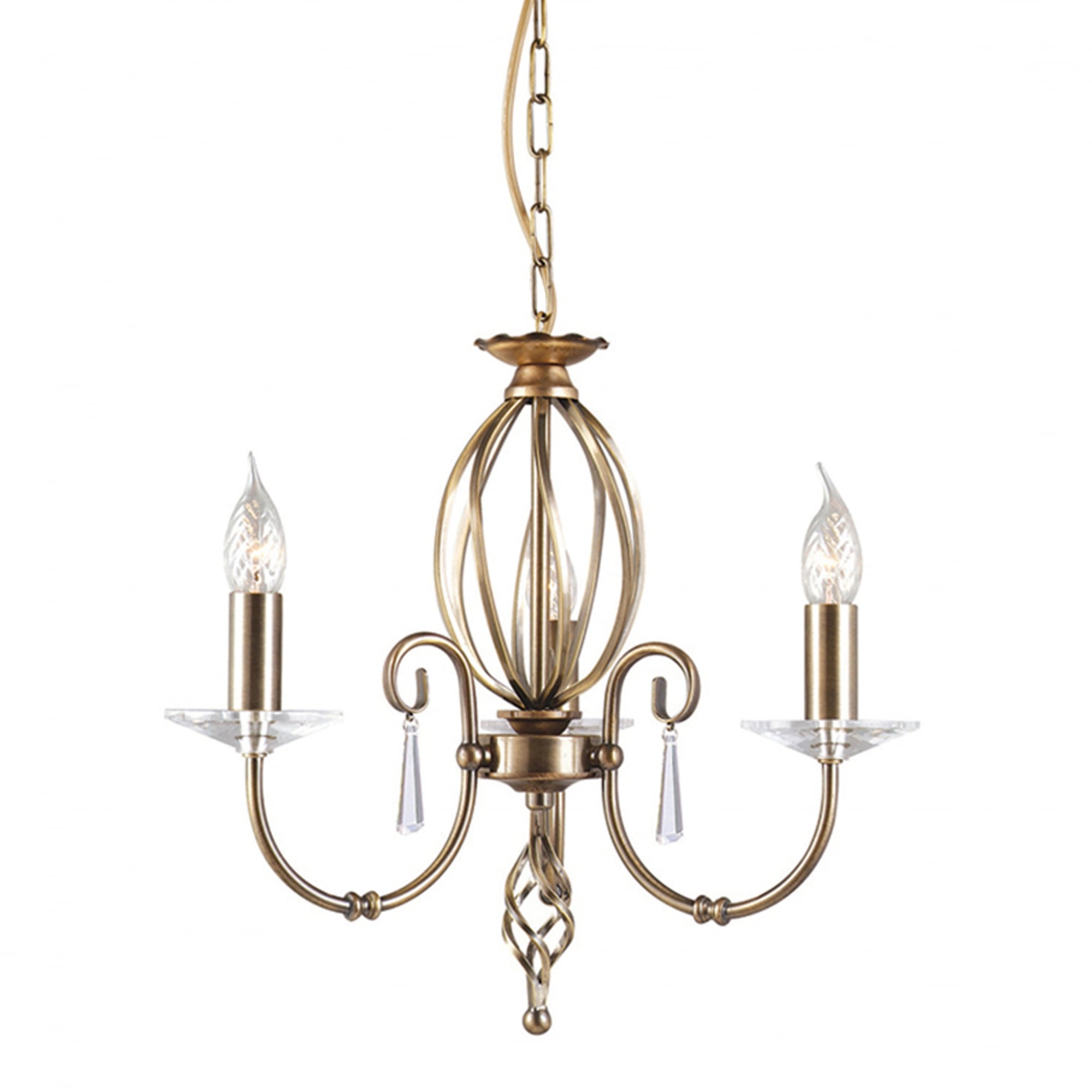Elstead Aegean 3 Light Chandelier - Aged Brass