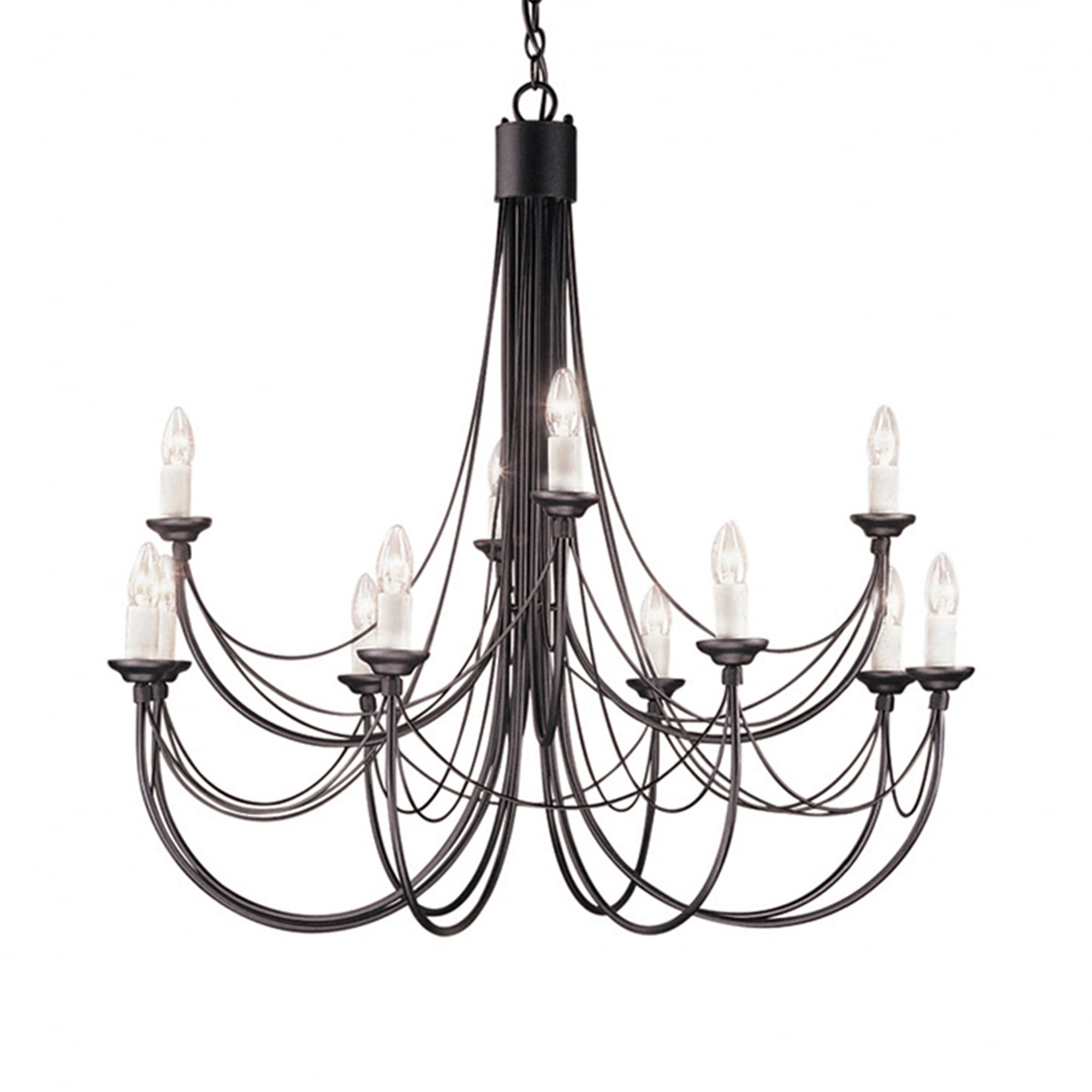 Elstead Carisbrooke 12 Light Chandelier - Black