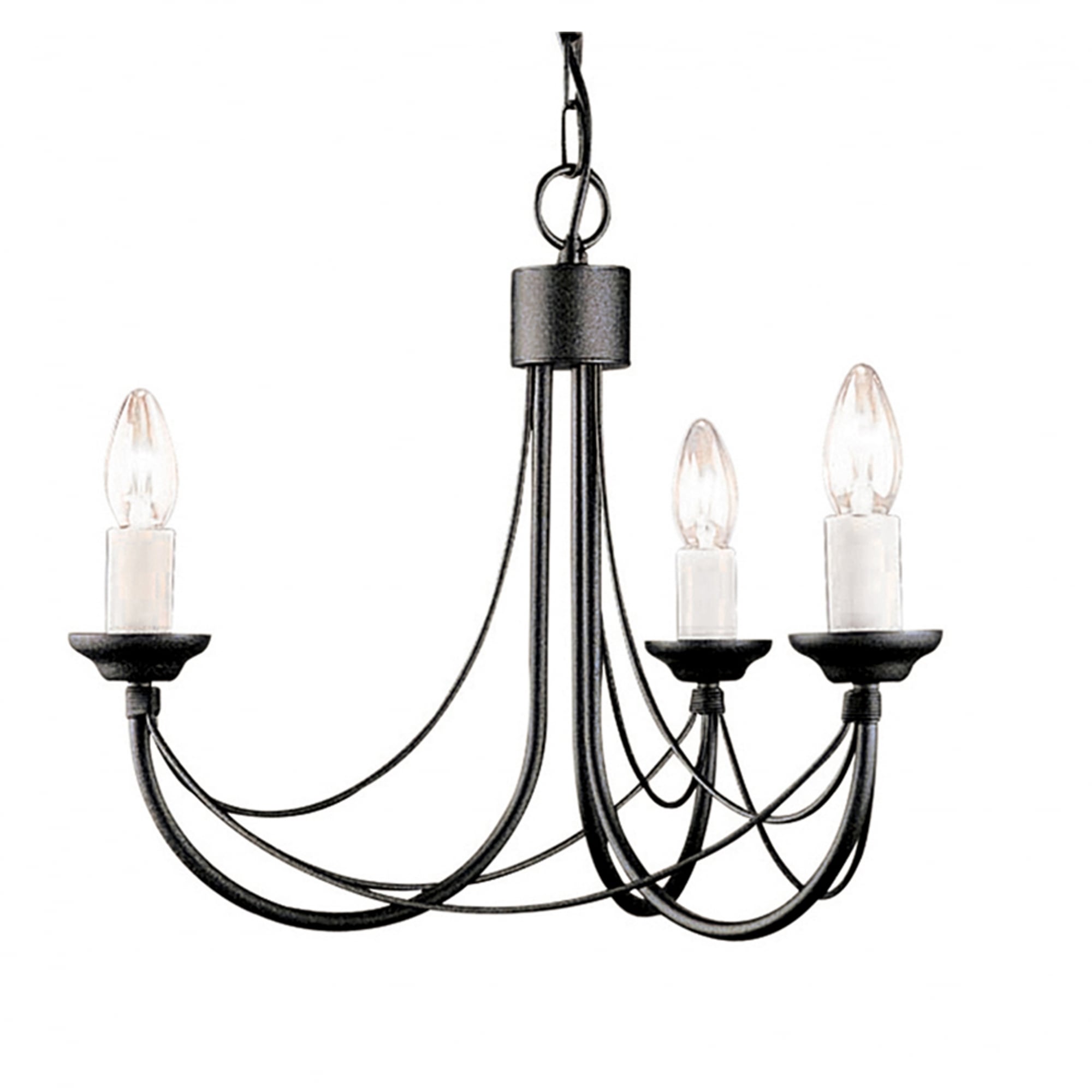 Elstead Carisbrooke 3 Light Chandelier - Black
