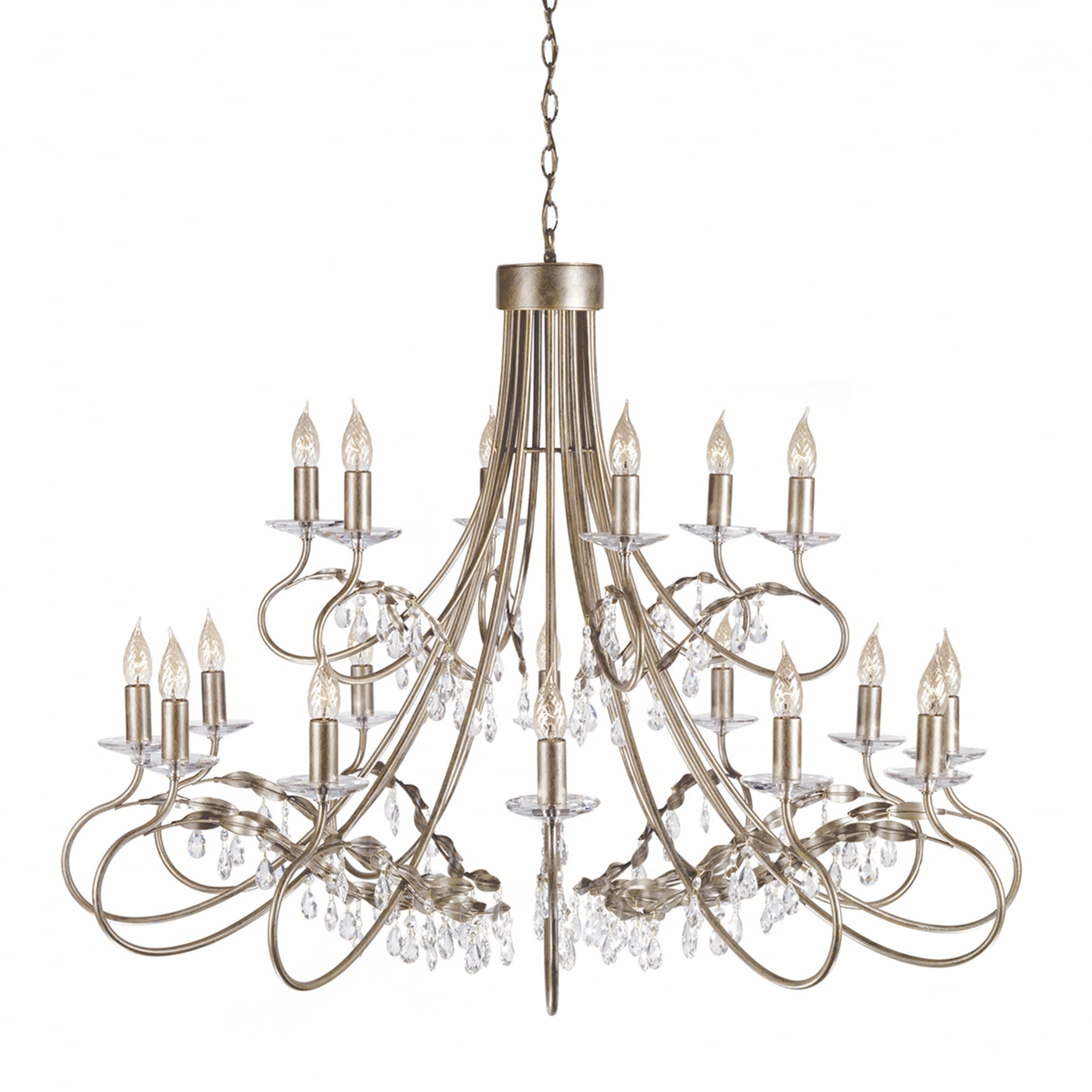 Elstead Christina 18 Light Chandelier - Silver & Gold