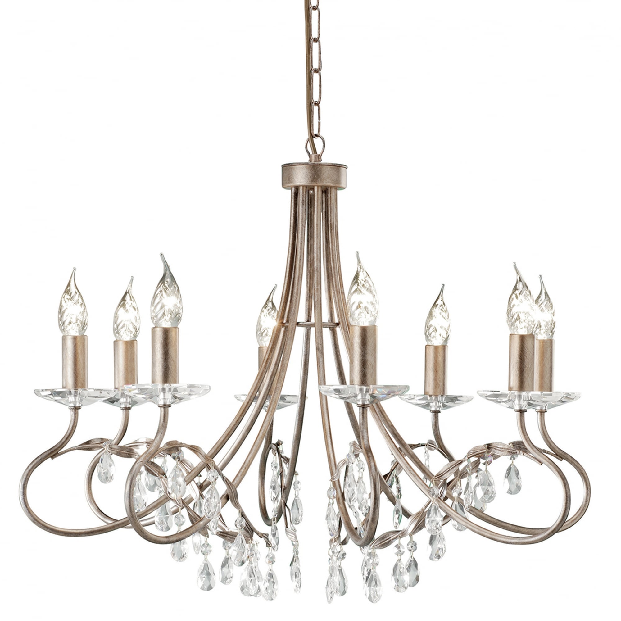 Elstead Christina 8 Light Chandelier - Silver & Gold