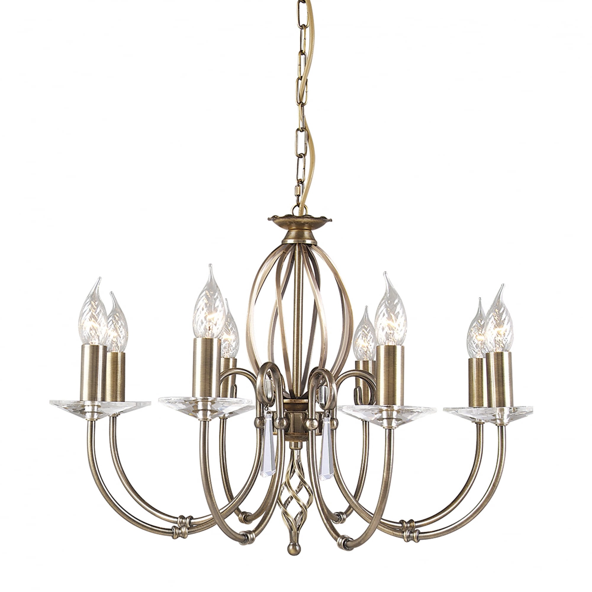 Elstead Aegean 8 Light Chandelier - Aged Brass