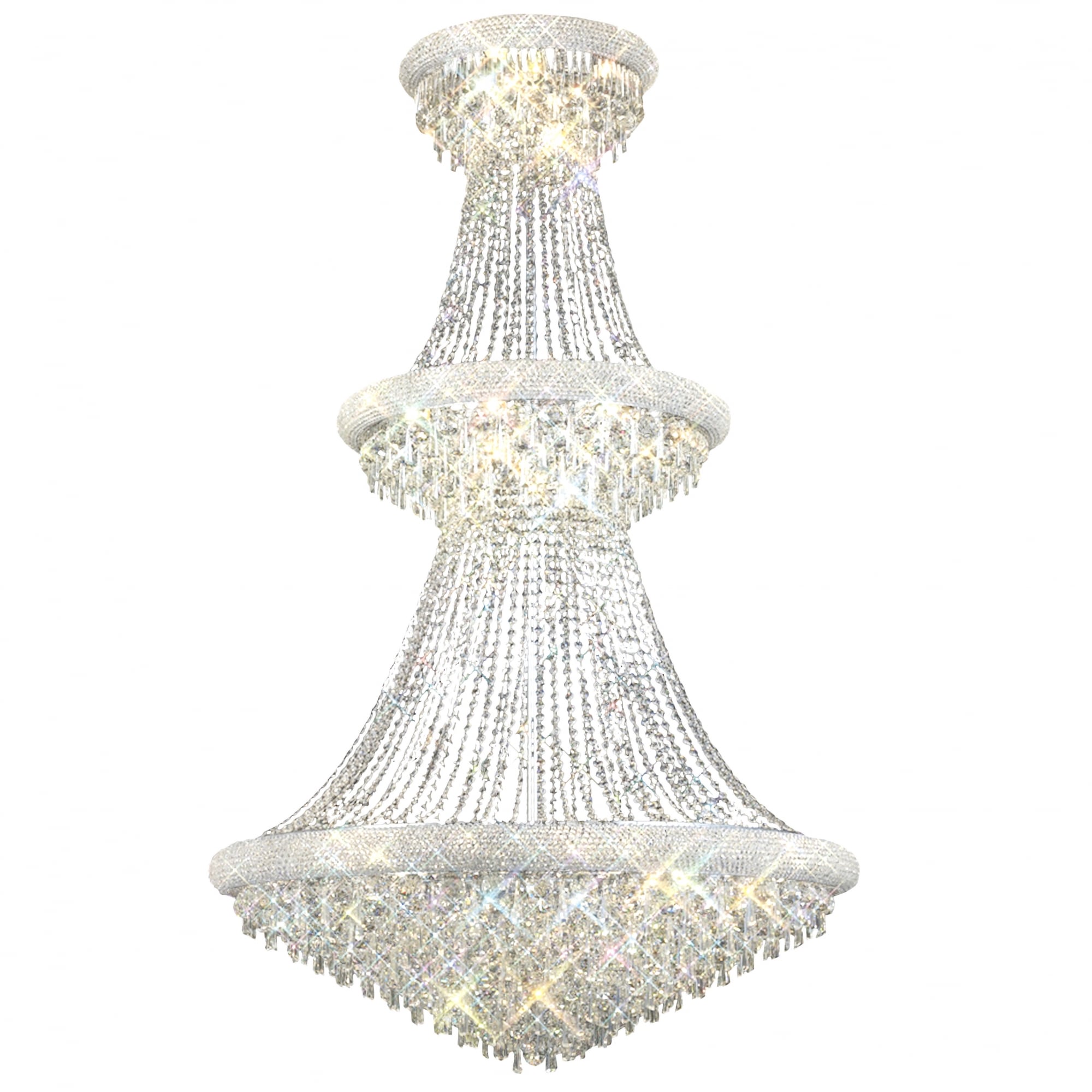 Diyas Alexandra 3 Tier 37 Light Pendant - Polished Chrome & Crystal