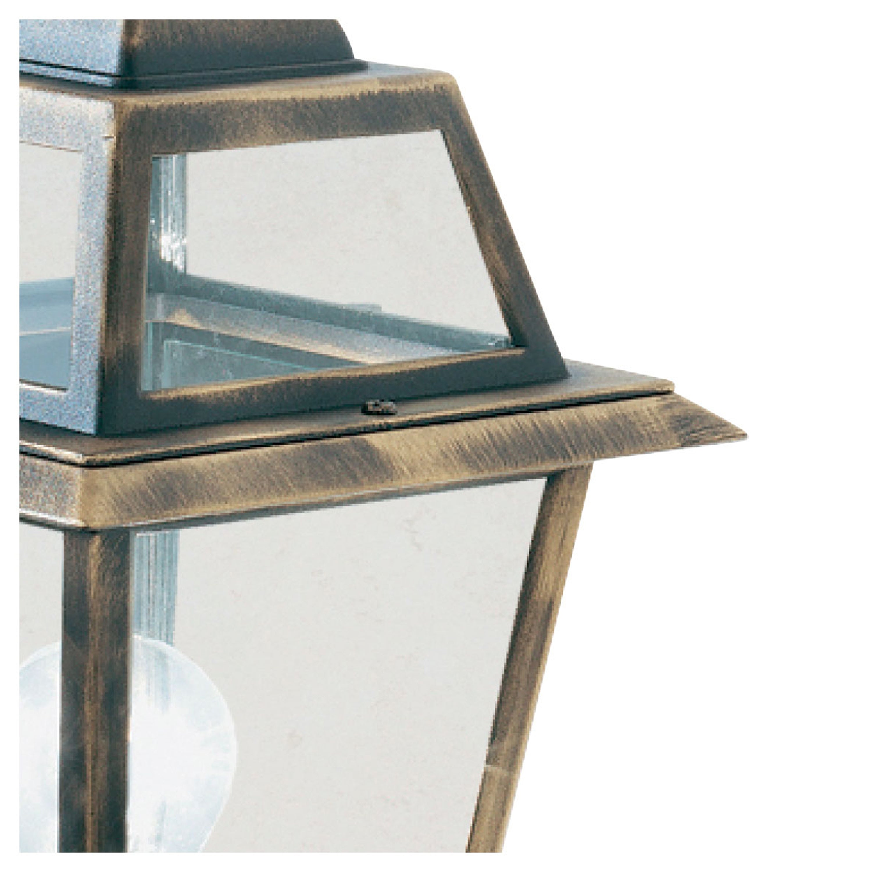 Searchlight Needham Outdoor Wall Light - Black Gold & Clear Glass - IP44