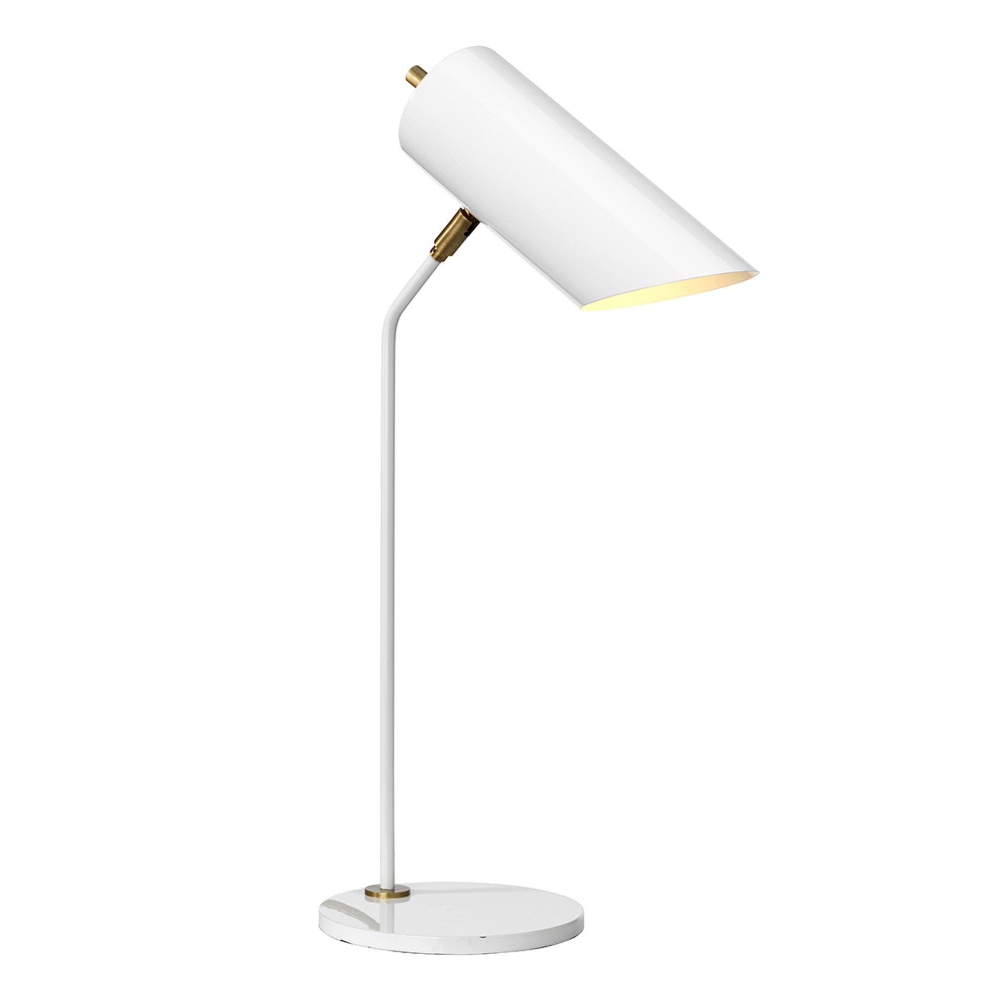 Elstead Quinto Single Table Lamp - White & Aged Brass