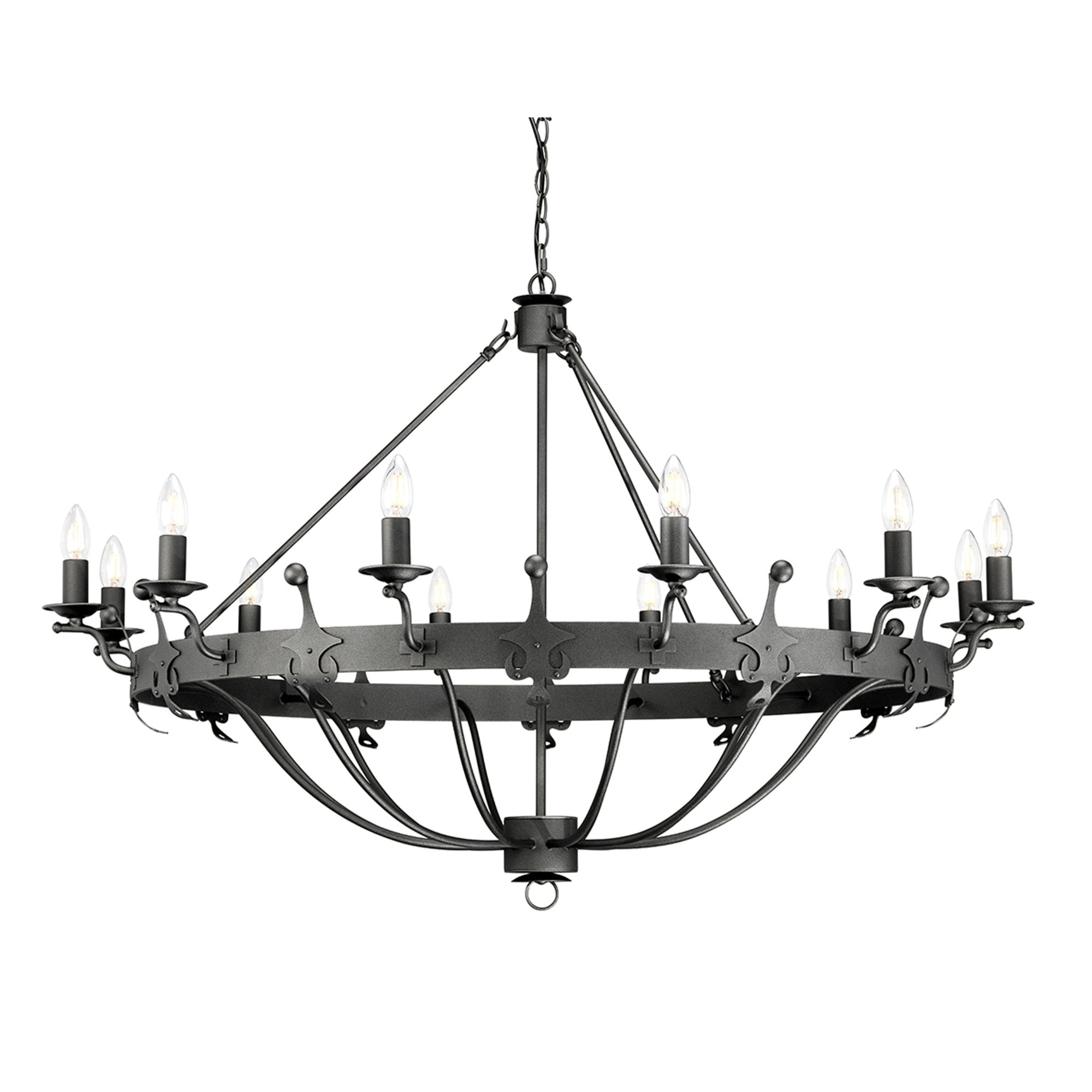 Elstead Windsor 12 Light Chandelier - Graphite