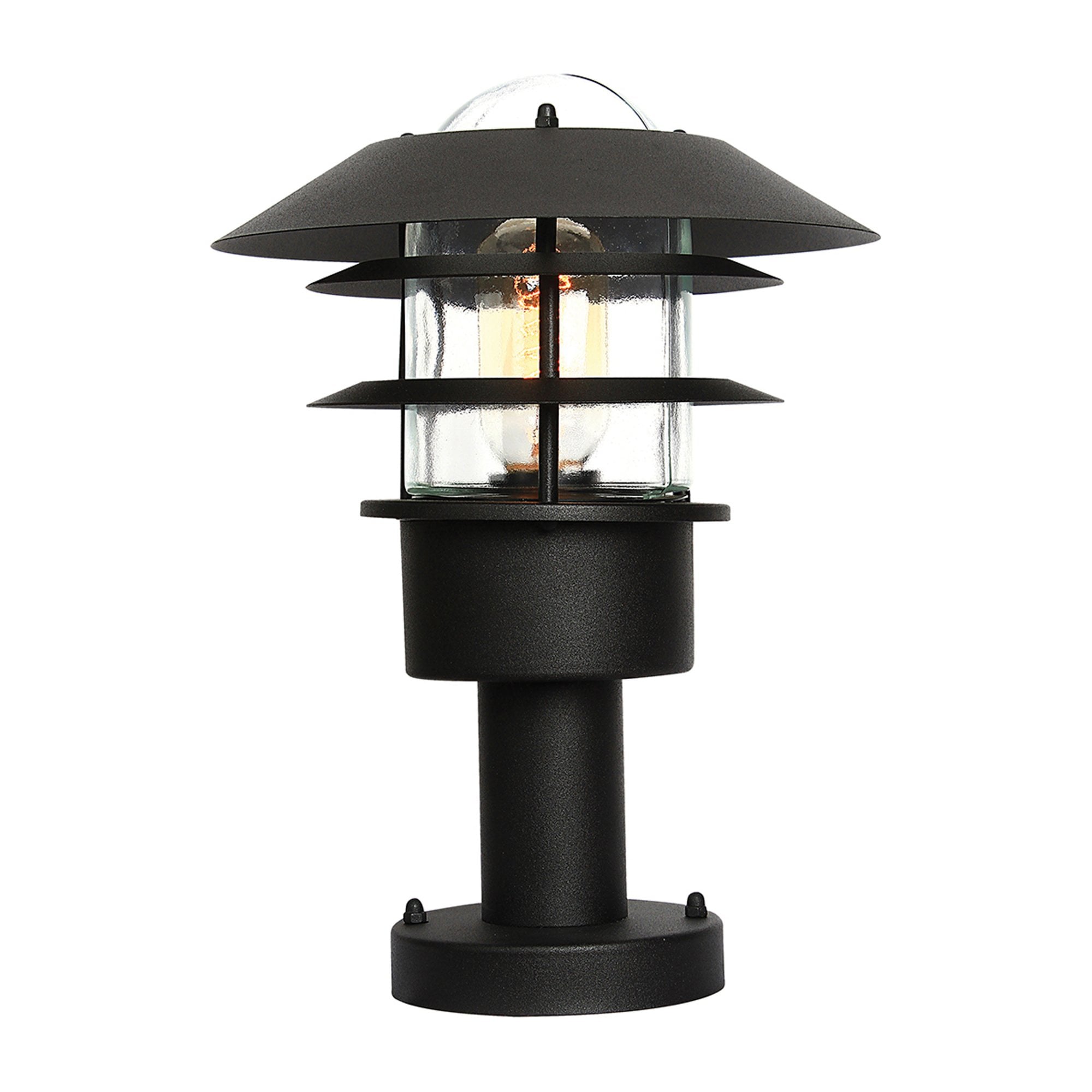 Elstead Helsingor Single Pedestal Lantern - Black