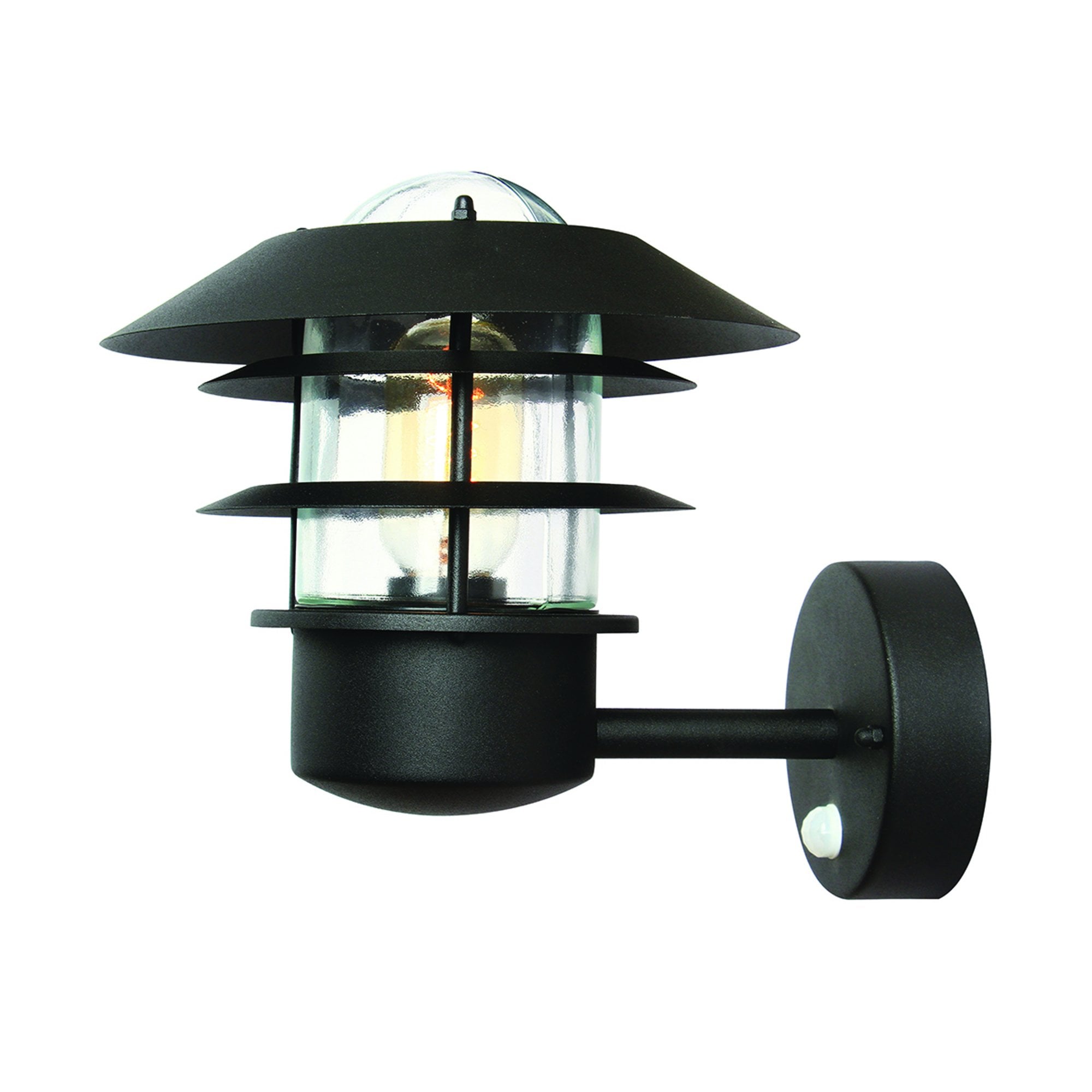 Elstead Helsingor Single PIR Wall Lantern - Black