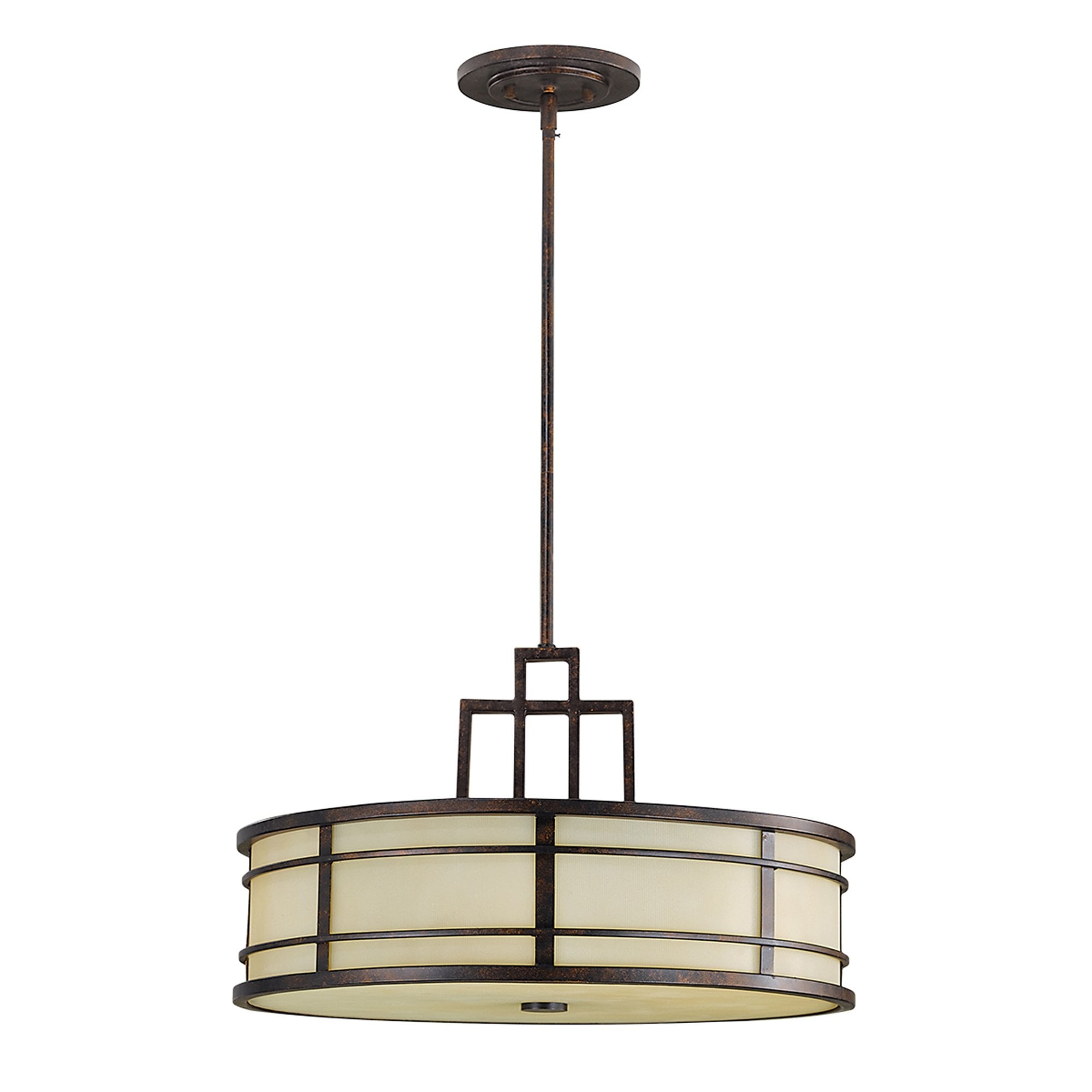 Feiss Fusion 3 Light Pendant - Grecian Bronze