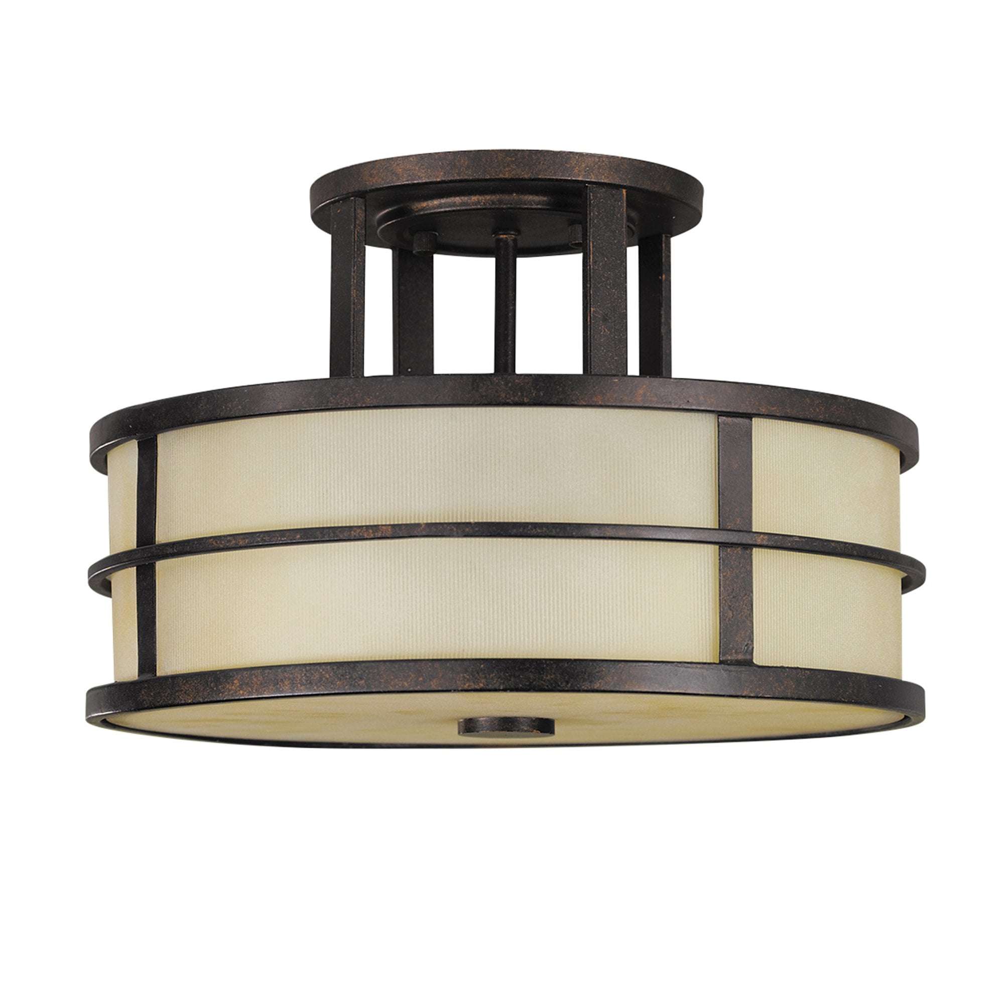 Feiss Fusion 3 Light Semi-Flush Fitting - Grecian Bronze