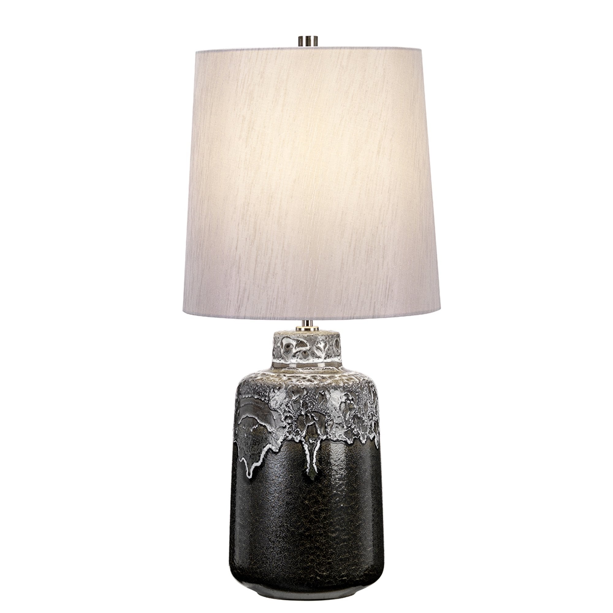 Elstead Woolwich Single Table Lamp - Textured Graphite & White Glaze