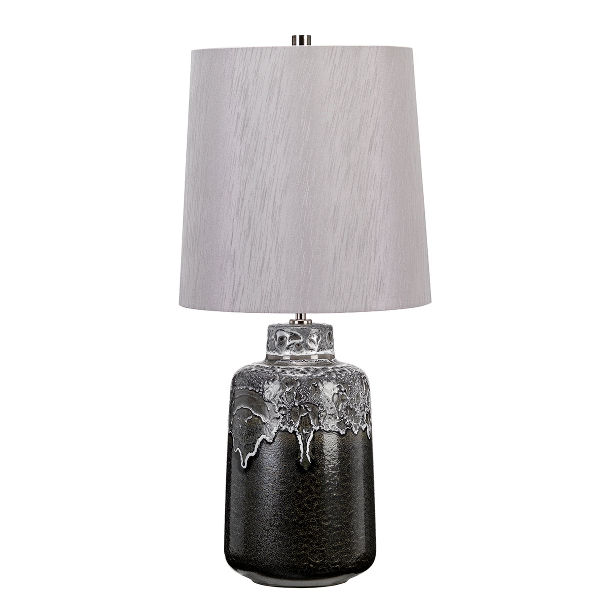 Elstead Woolwich Single Table Lamp - Textured Graphite & White Glaze