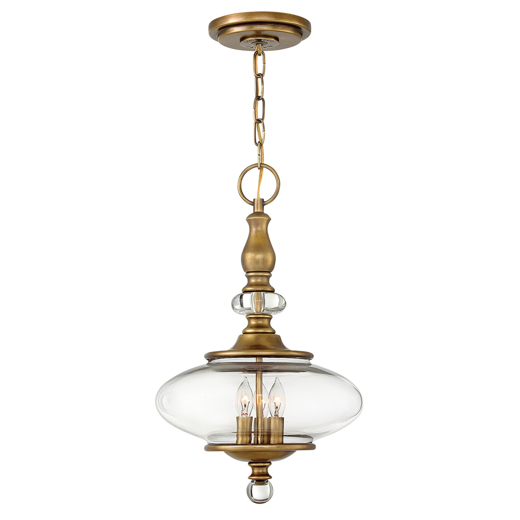 Hinkley Wexley 3 Light Pendant - Heritage Brass