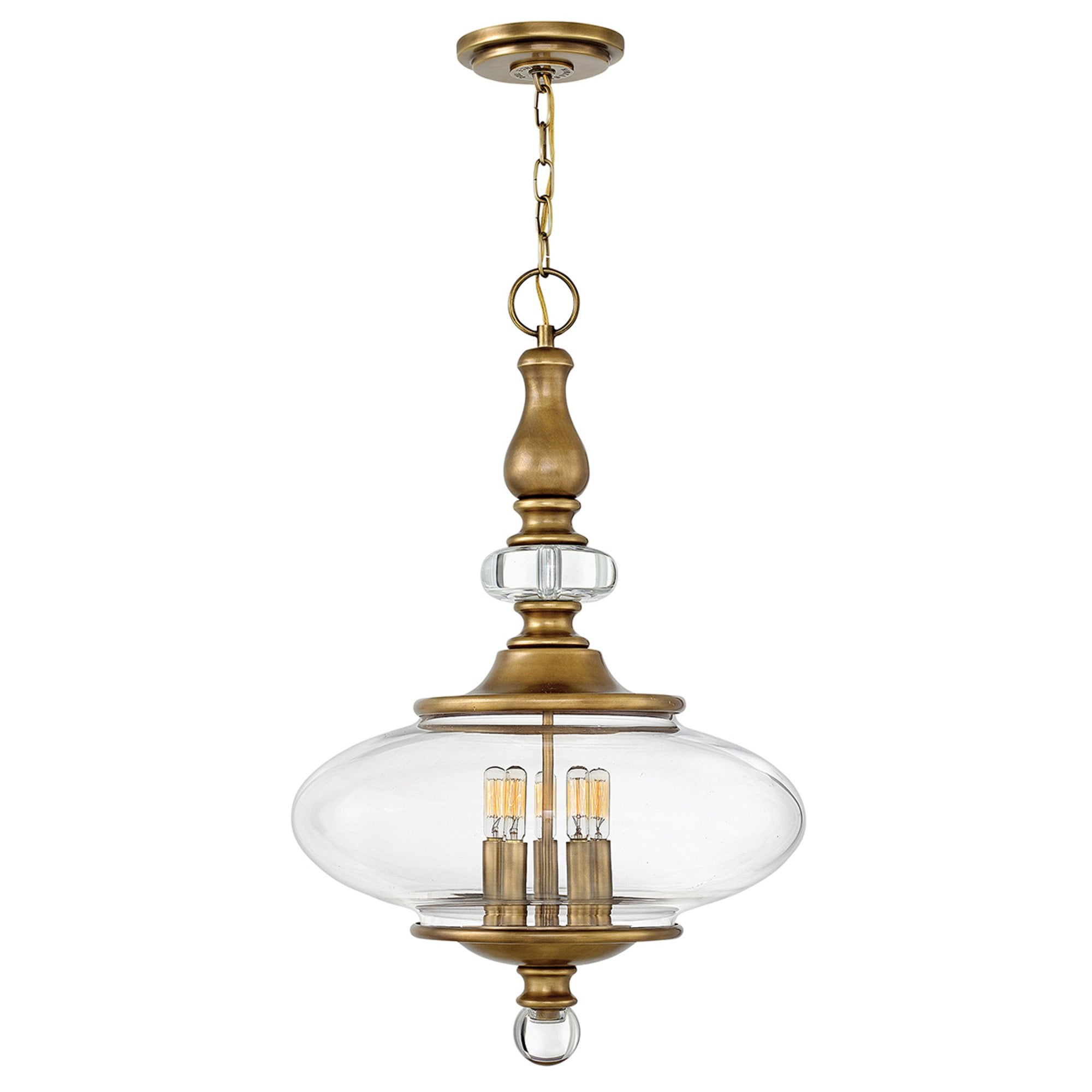 Hinkley Wexley 5 Light Pendant - Heritage Brass