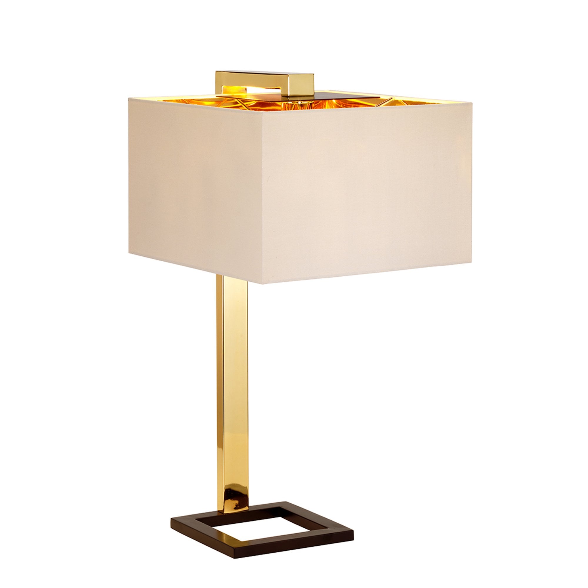 Elstead Plein Single Table Lamp - Dark Brown & Polished Gold