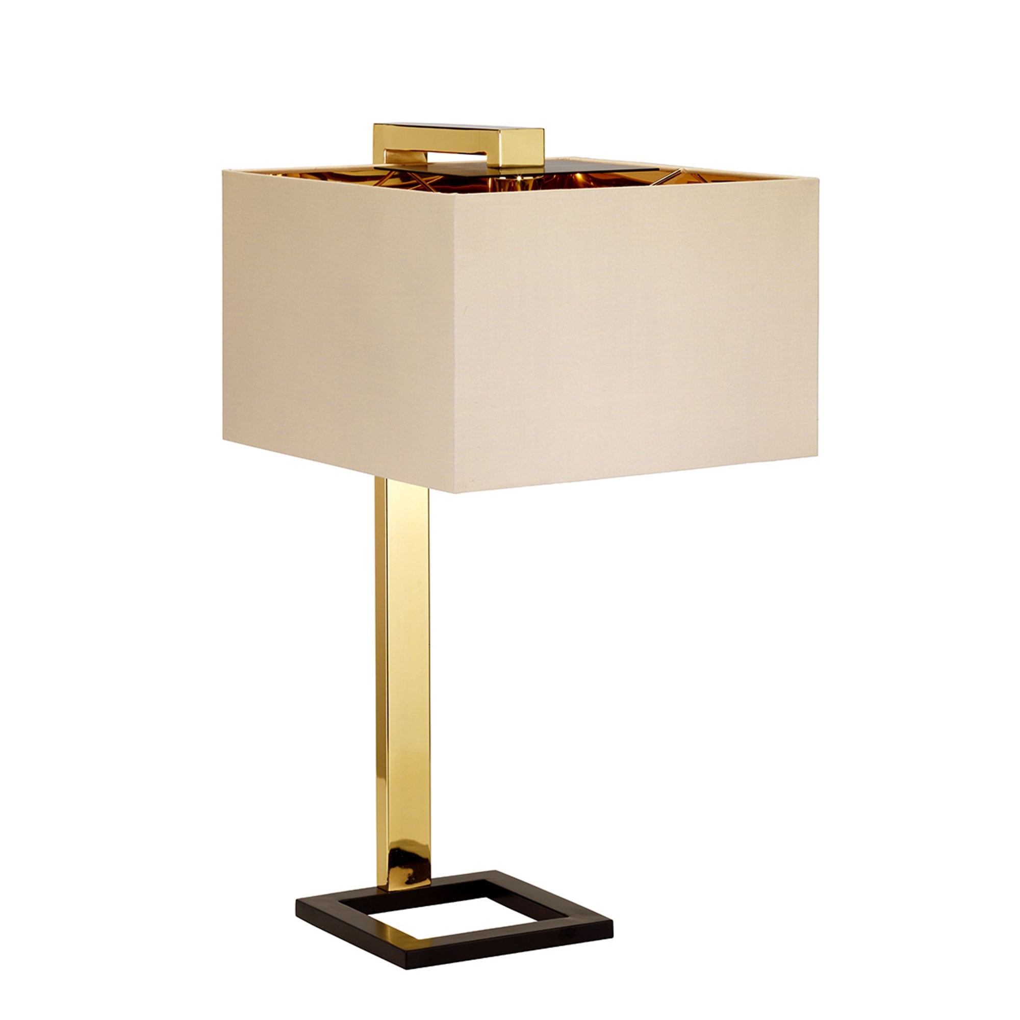 Elstead Plein Single Table Lamp - Dark Brown & Polished Gold