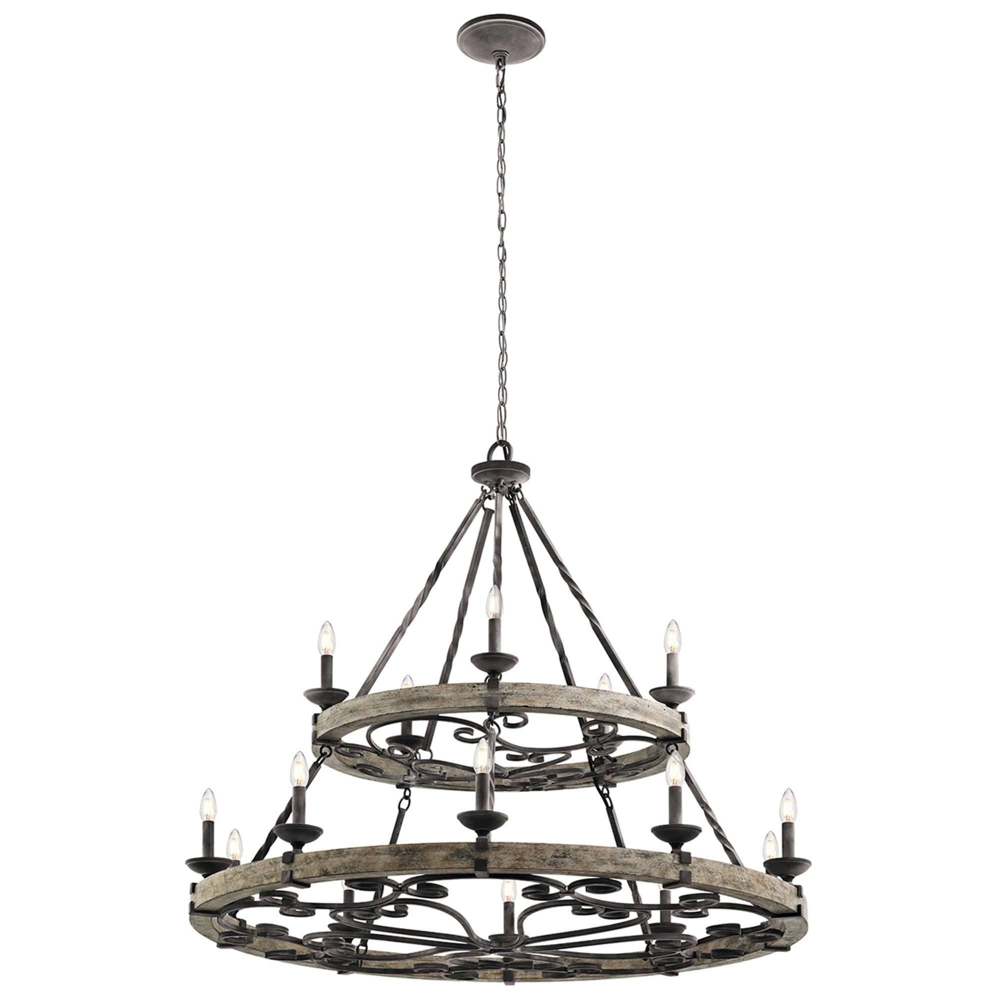 Kichler Taulbee 15 Light Chandelier - Weathered Zinc