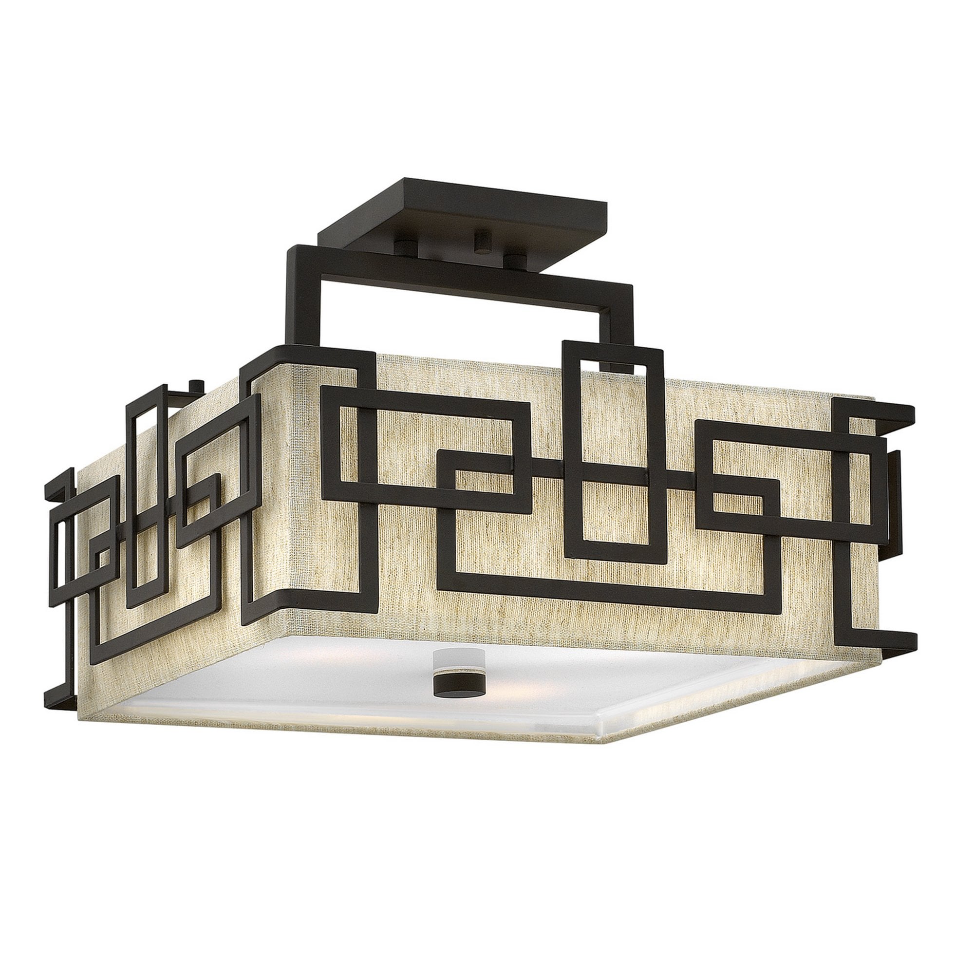 Hinkley Lanza 3 Light Semi-Flush Fitting - Oil Rubbed Bronze