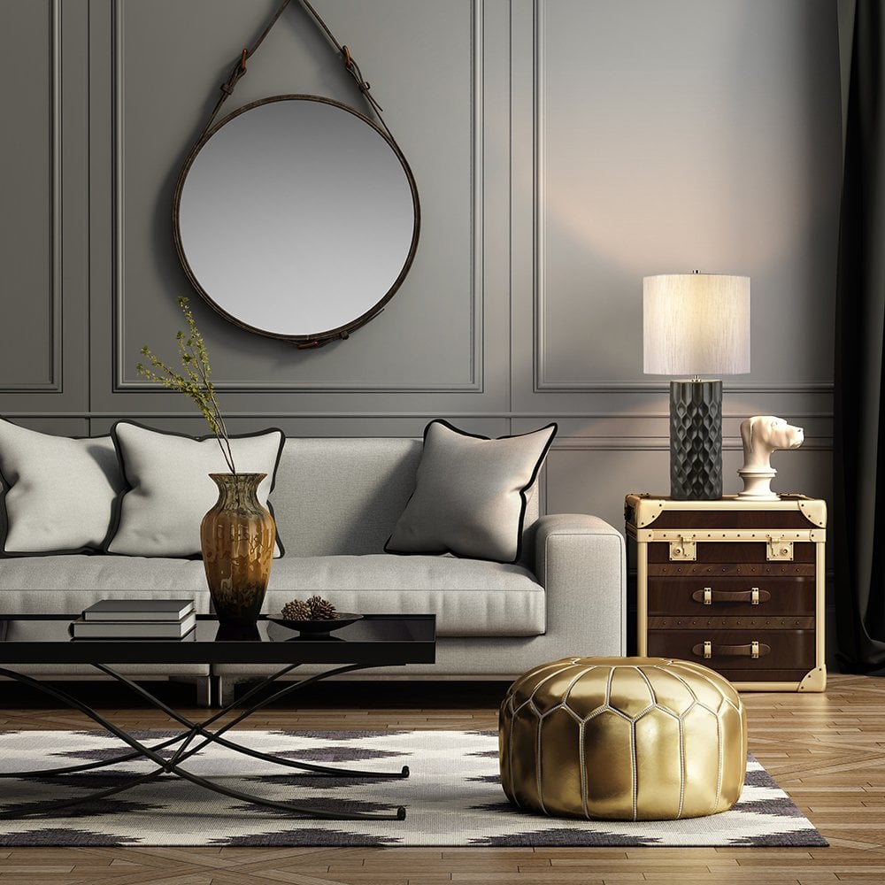 Elstead Barbican Single Table Lamp - Graphite