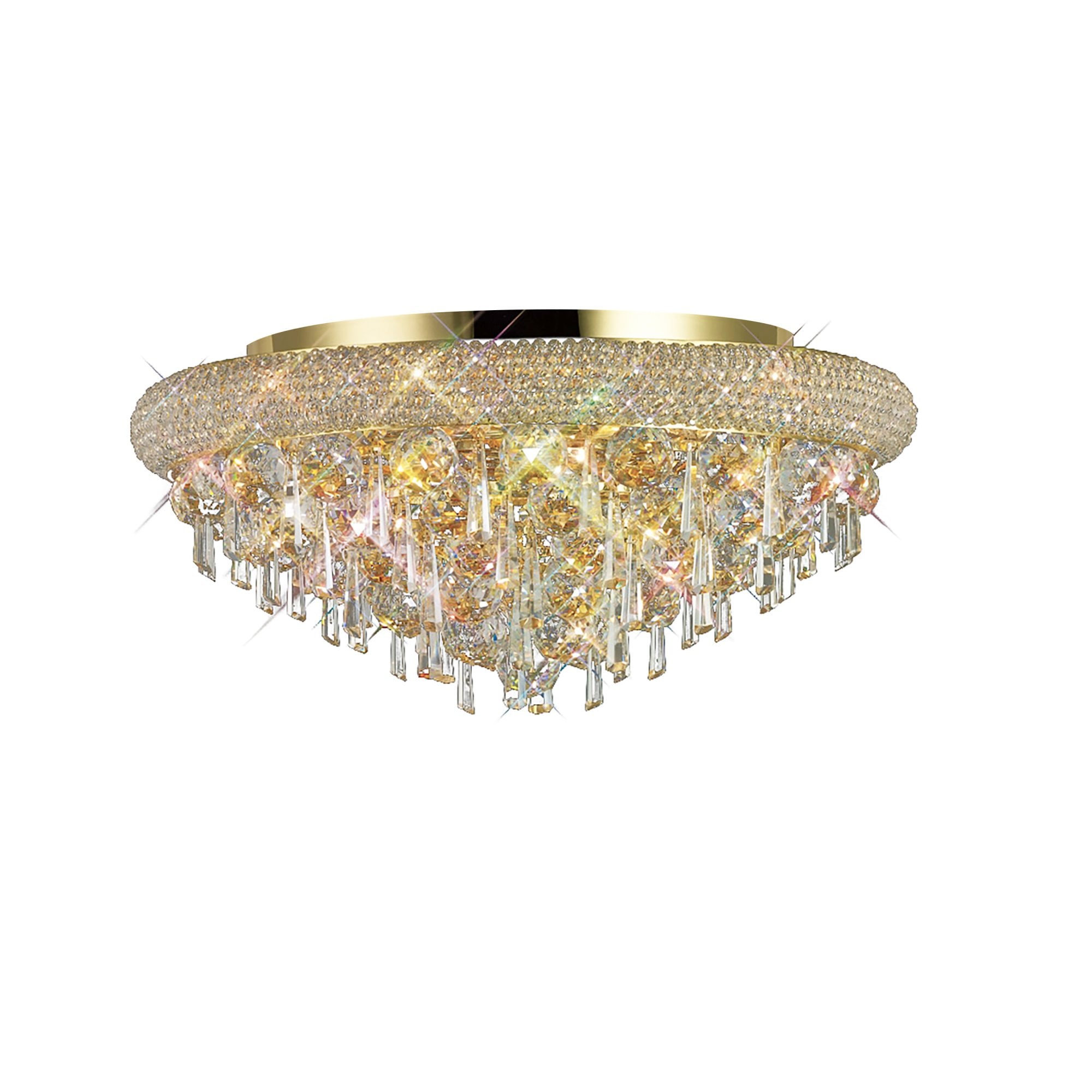 Diyas Alexandra 7 Light Ceiling Light - French Gold & Crystal