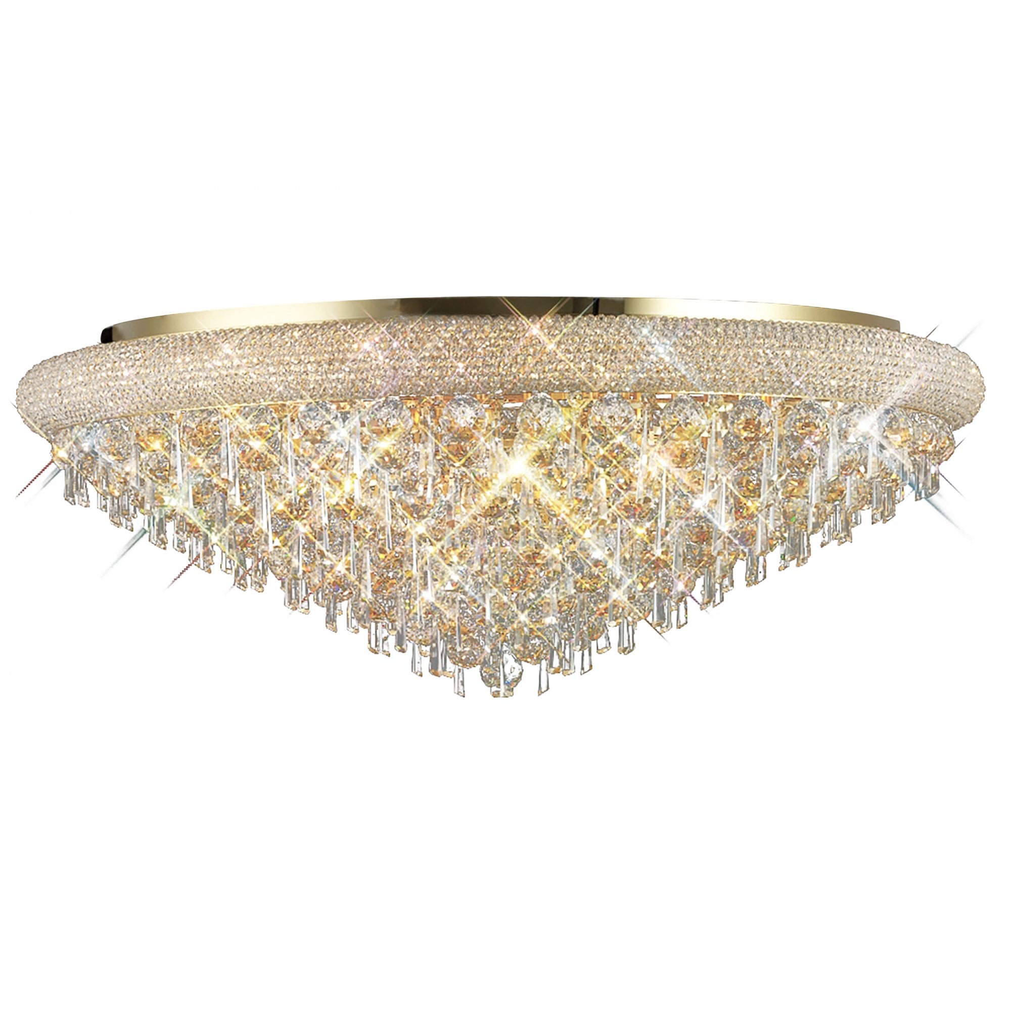 Diyas Alexandra 18 Light Ceiling Light - French Gold & Crystal