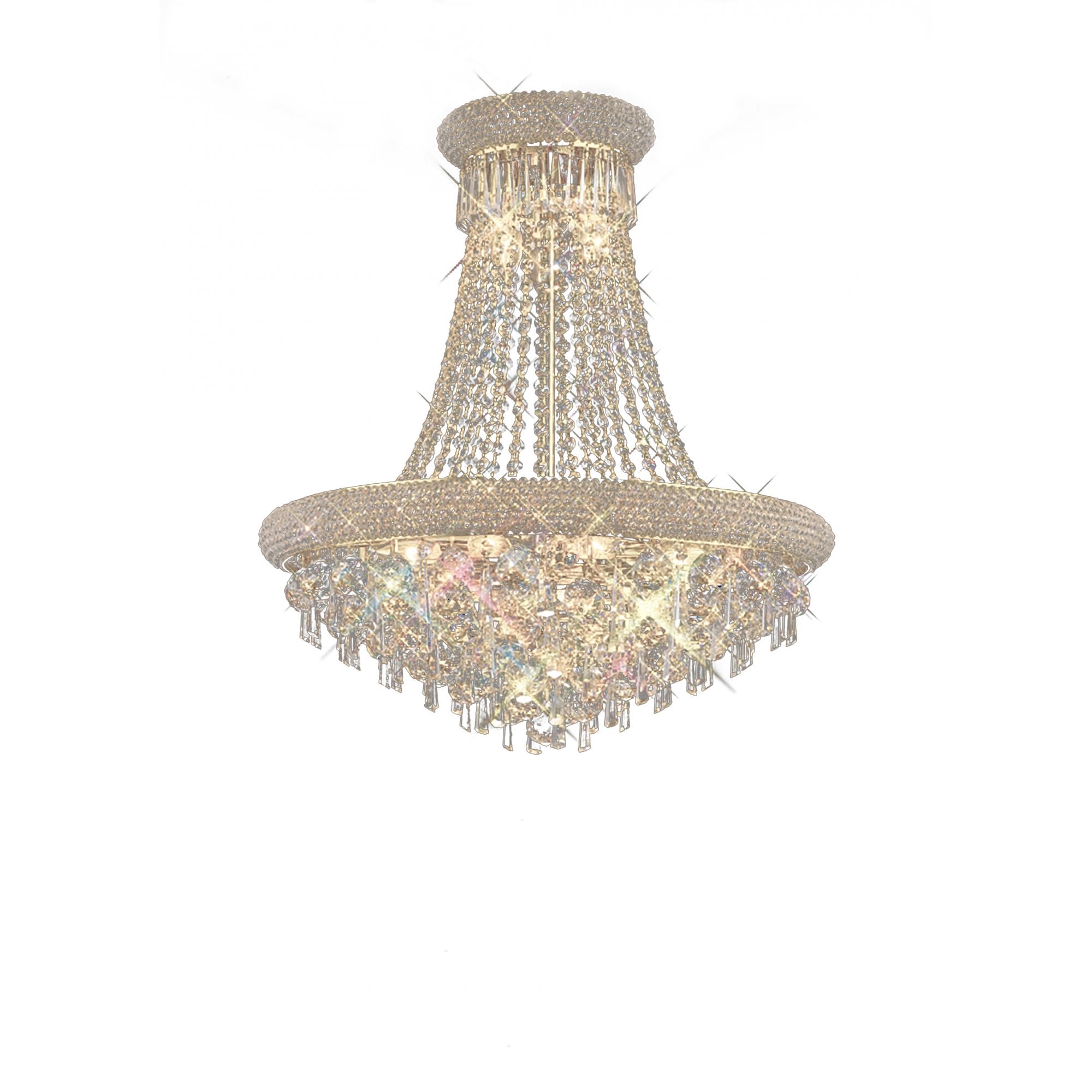 Diyas Alexandra 13 Light Pendant - French Gold & Crystal