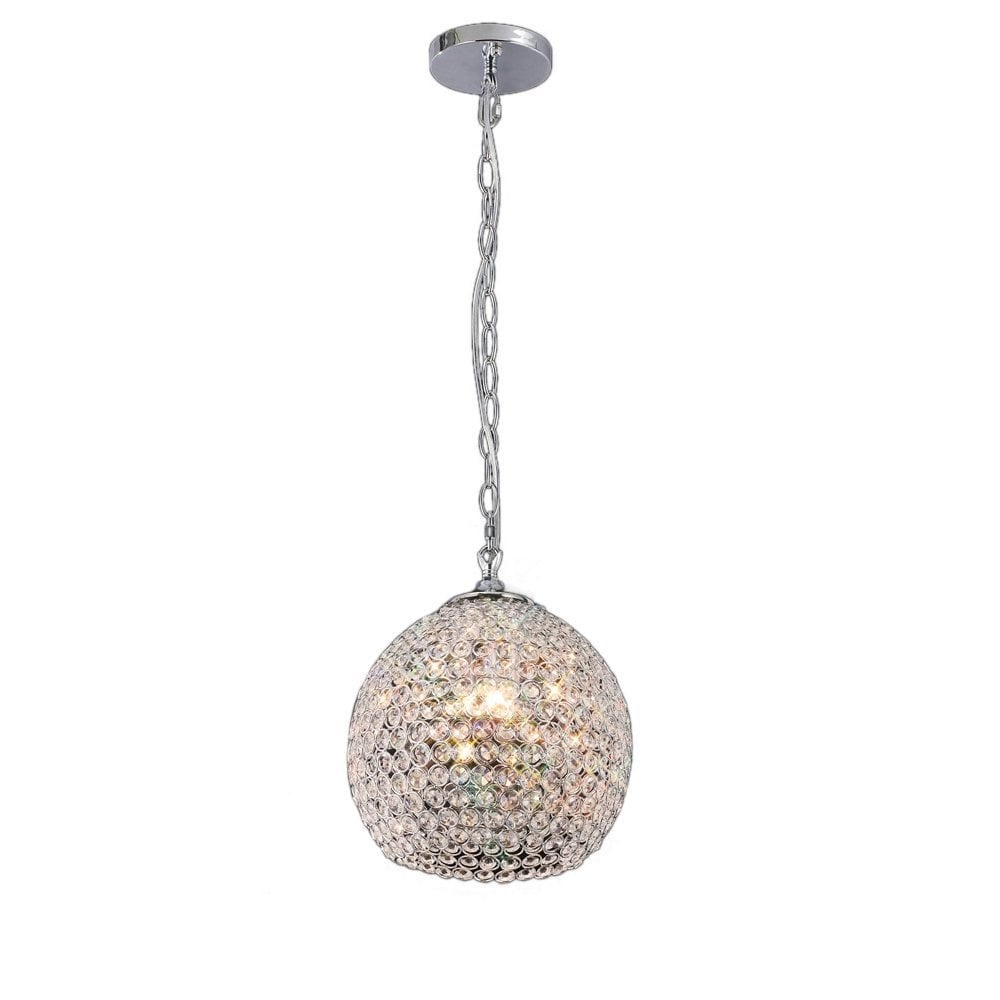 Diyas IL30191 Ava Pendant 4 Light Polished Chrome/Crystal