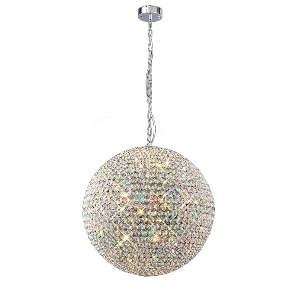 Diyas IL30195 Ava Pendant 9 Light Polished Chrome/Crystal