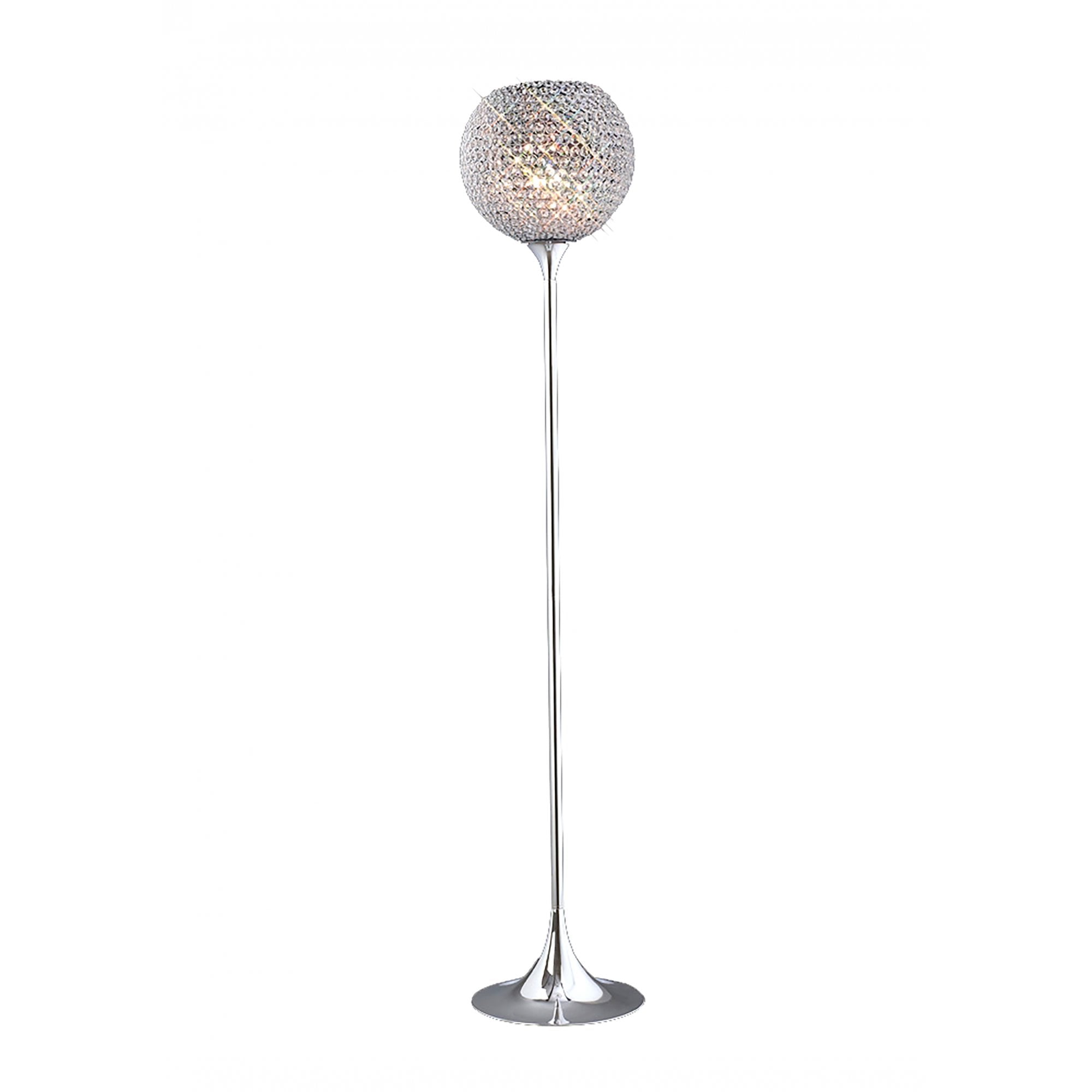 Diyas IL30197 Ava Floor Lamp 5 Light Polished Chrome/Crystal