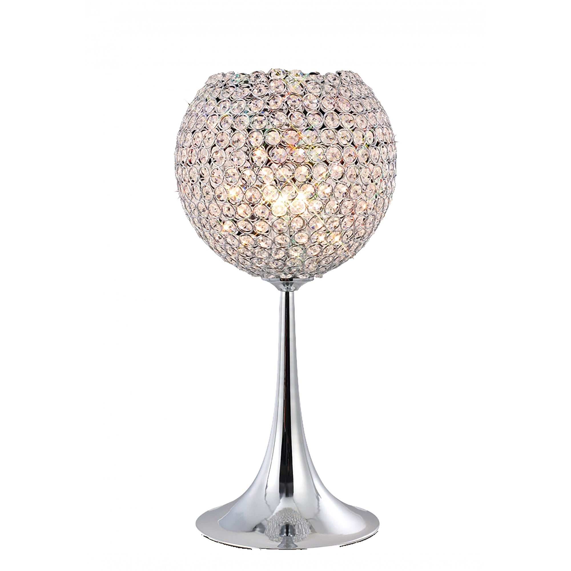 Diyas IL30194 Ava Table Lamp 3 Light Polished Chrome/Crystal
