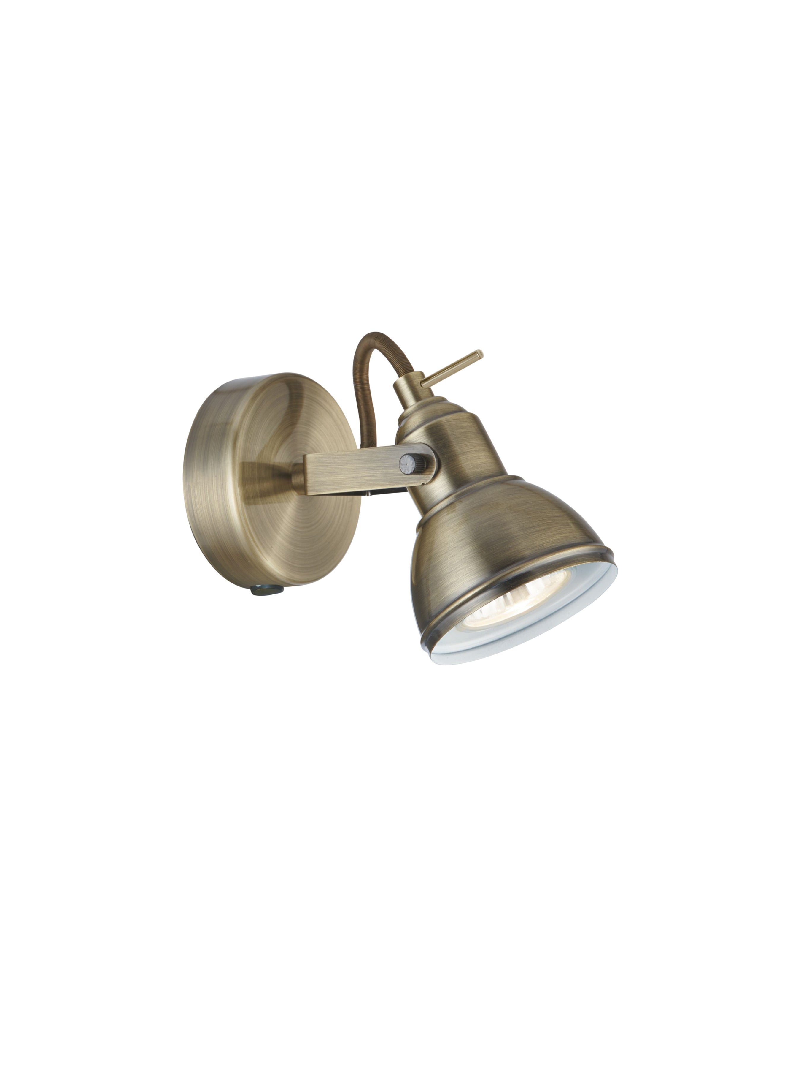 Searchlight Fielding Single Antique Brass Wall Spotlight