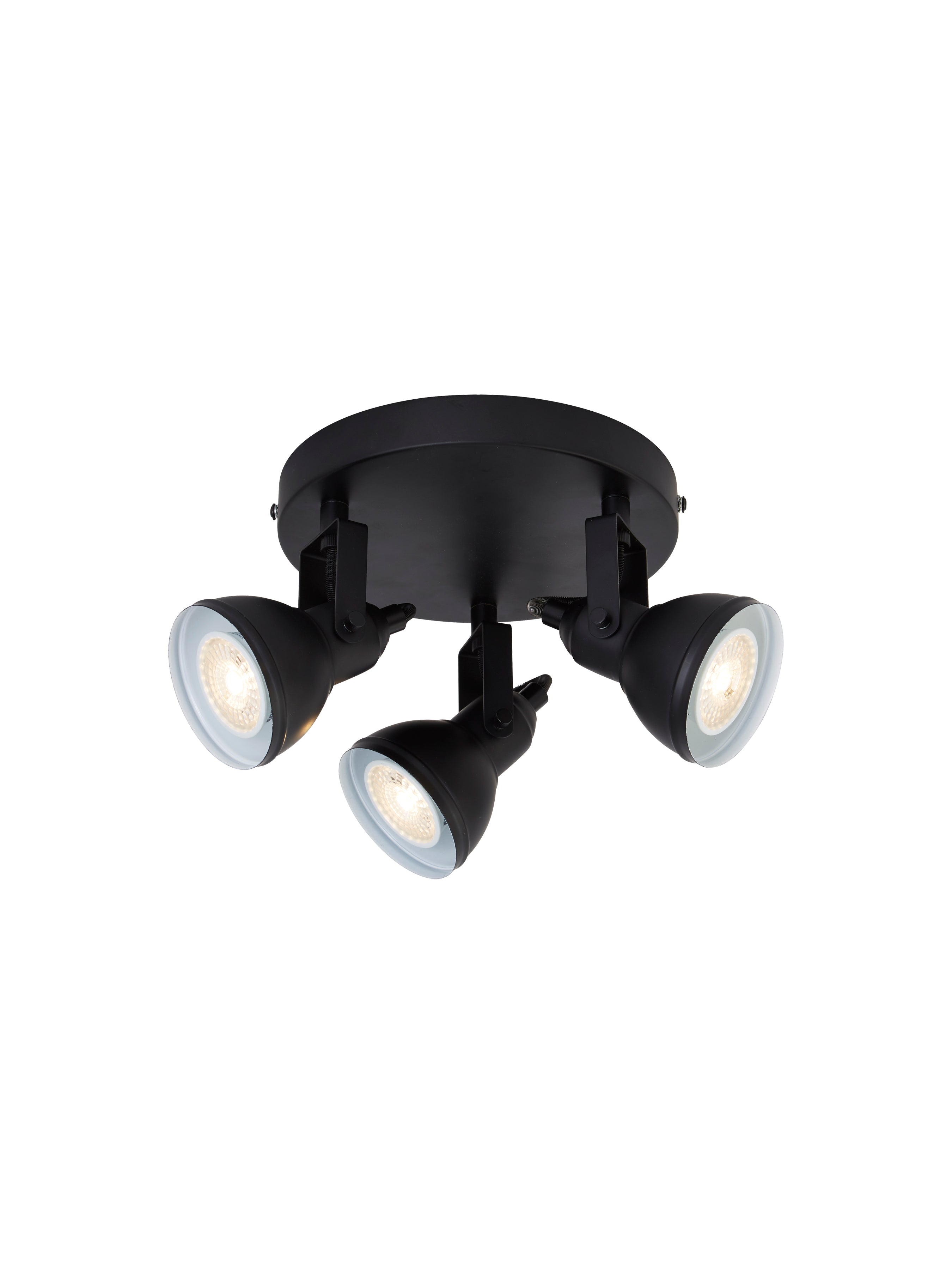 Searchlight Fielding 3 Light Round Spotlight - Black