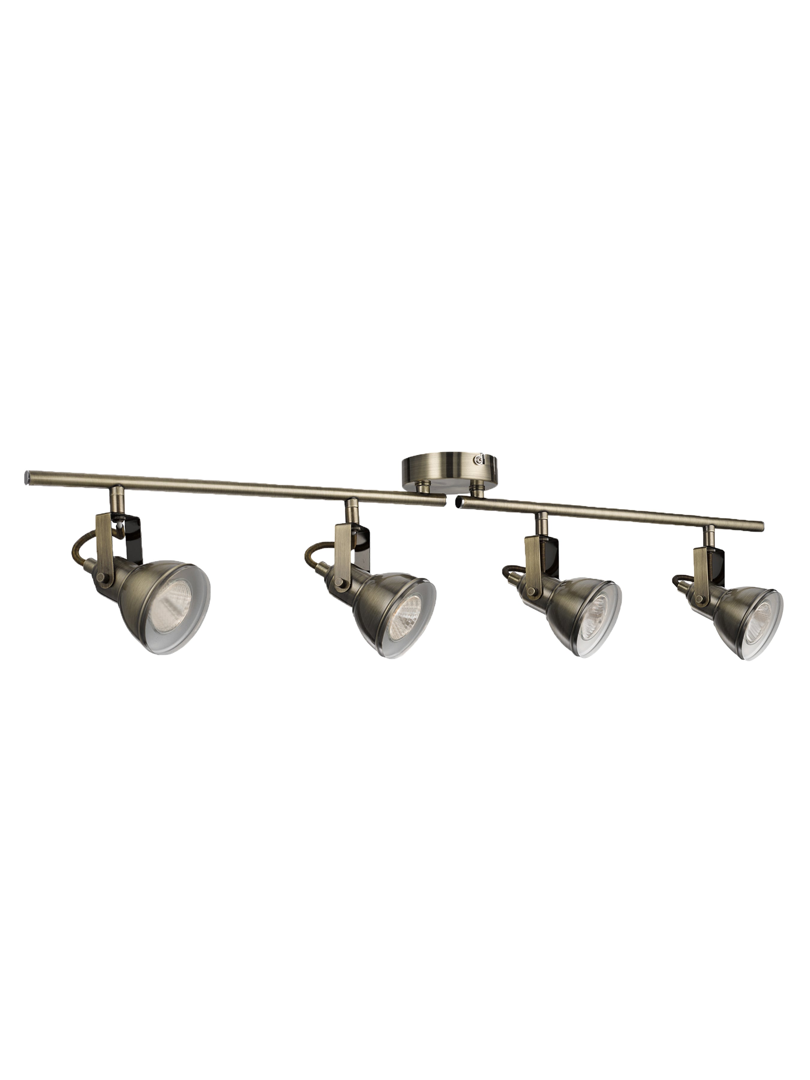 Searchlight Fielding 4 Light Antique Brass Ceiling Spotlight With Adjustable Bar