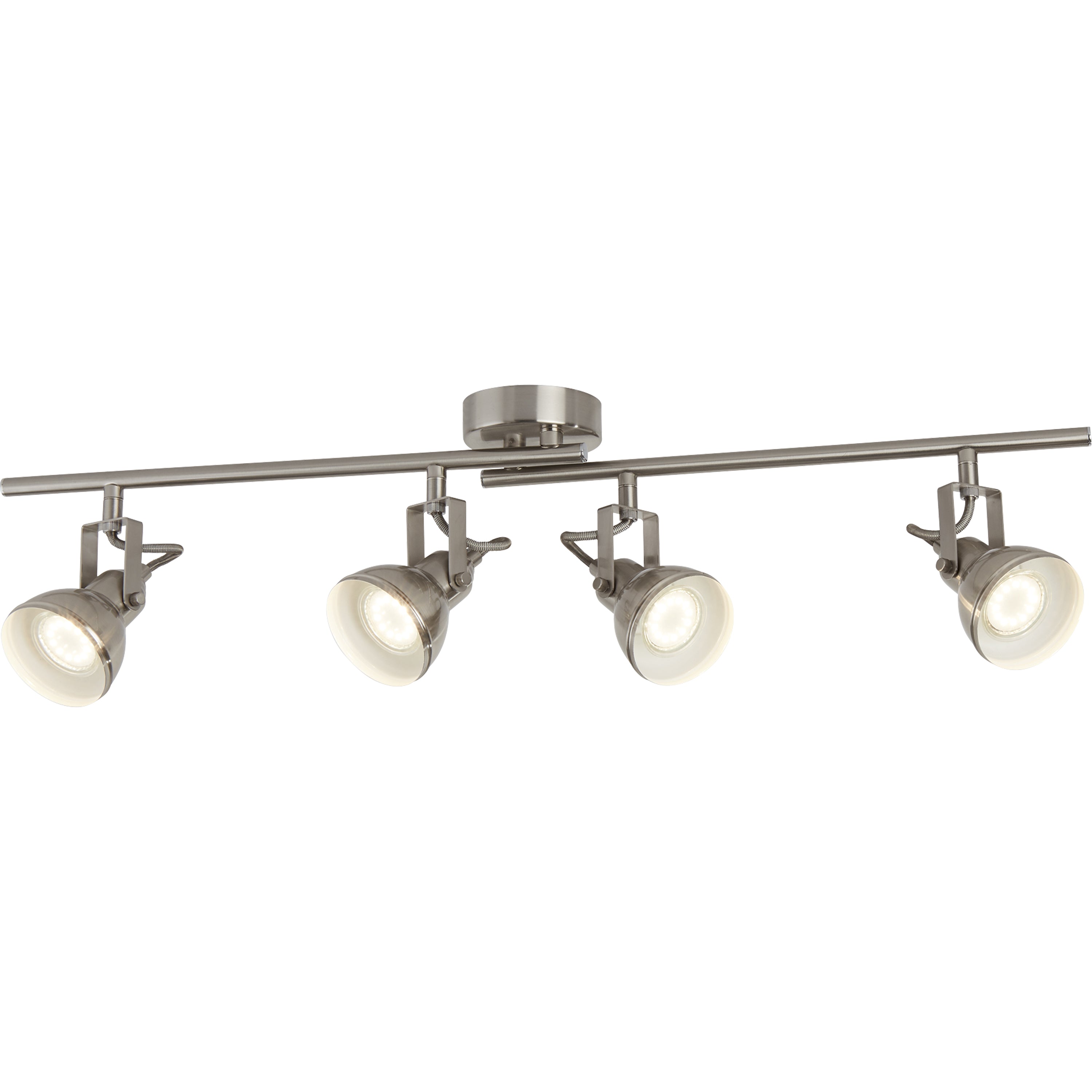 Searchlight Fielding 4 Light Satin Silver Industrial Spotlight Adjustable Bar