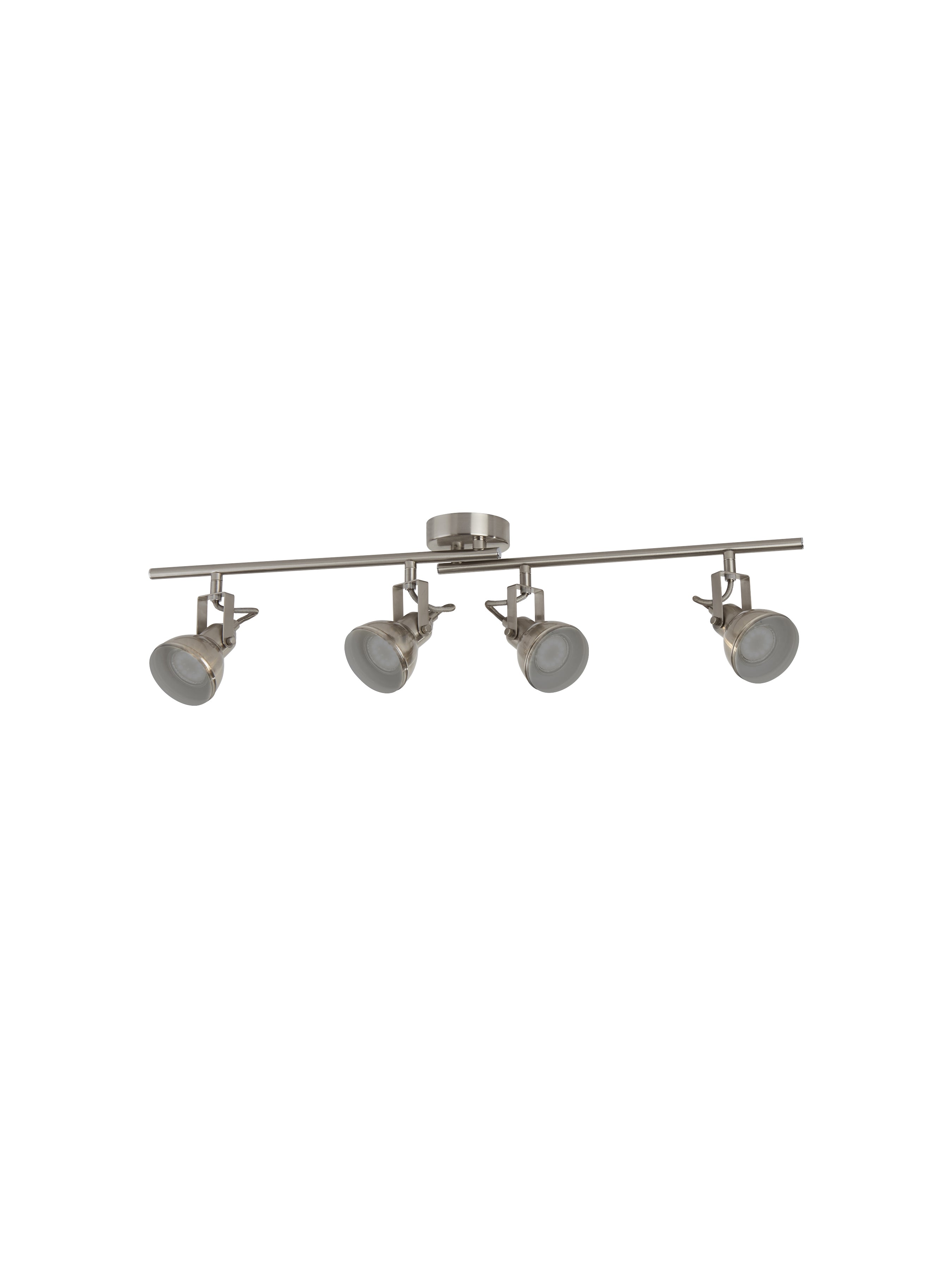 Searchlight Fielding 4 Light Satin Silver Industrial Spotlight Adjustable Bar