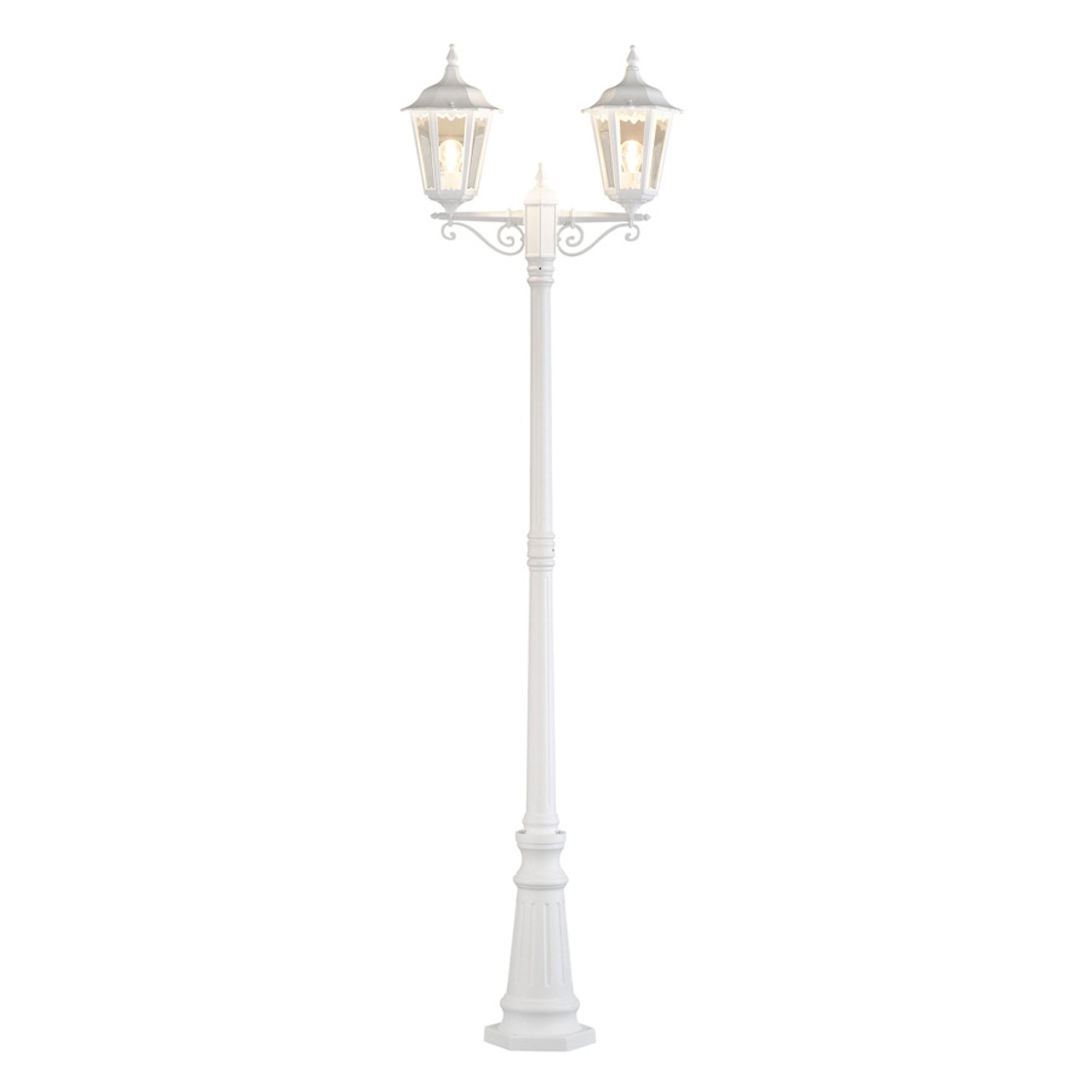 Konstsmide Firenze Twin Head Lampost - Matt White