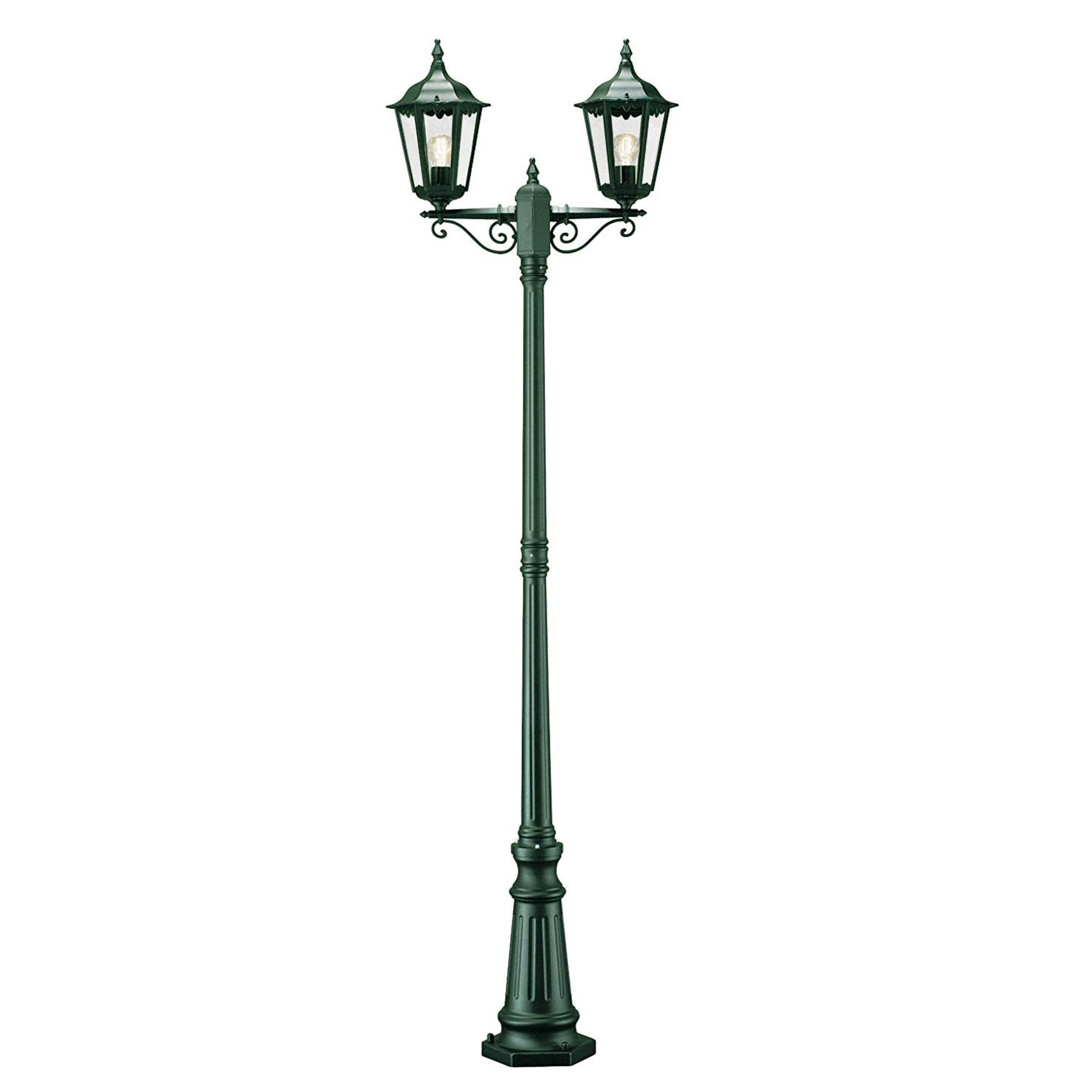 Konstsmide Firenze Twin Head Lampost - Green