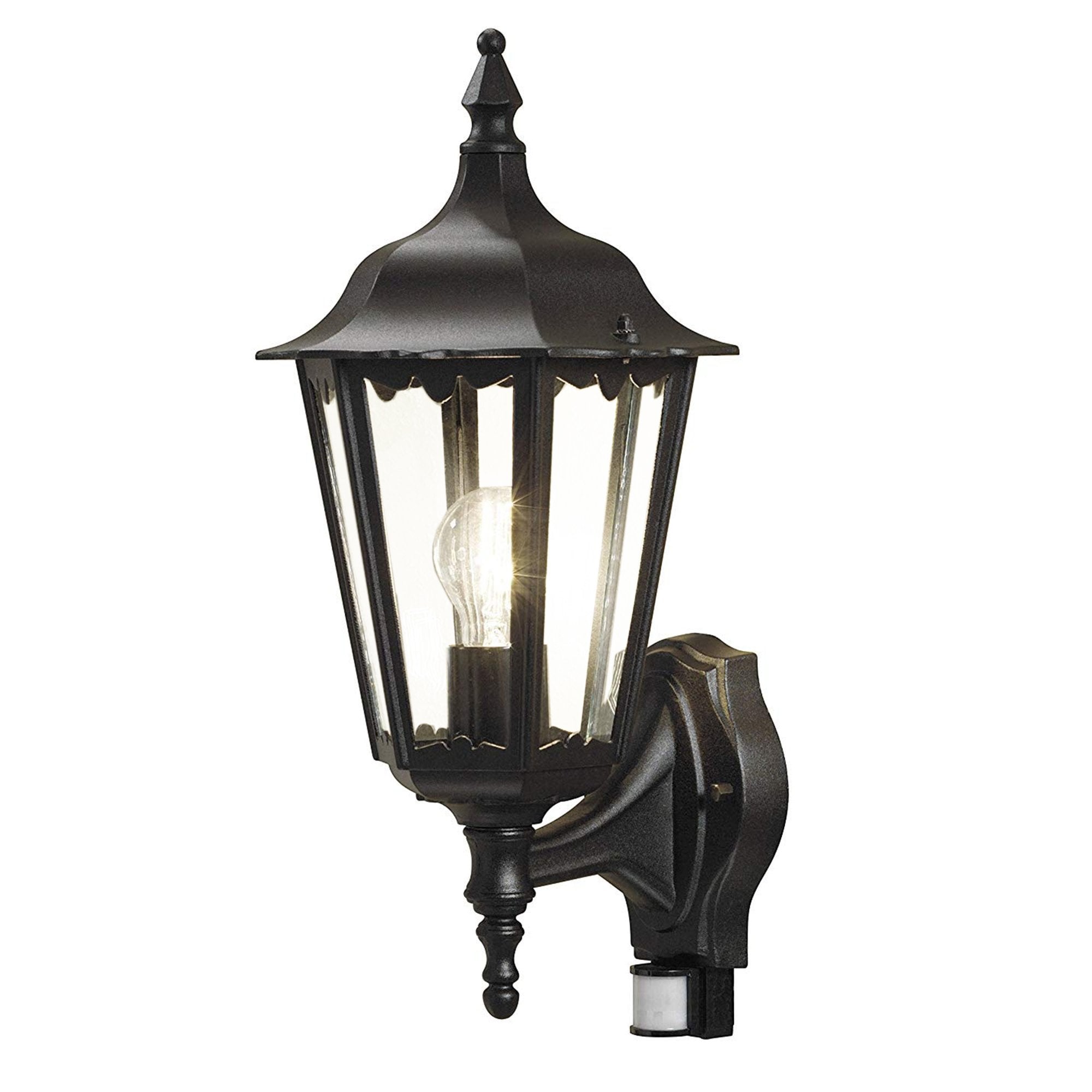 Konstsmide Firenze Up Wall Light With PIR - Matt Black