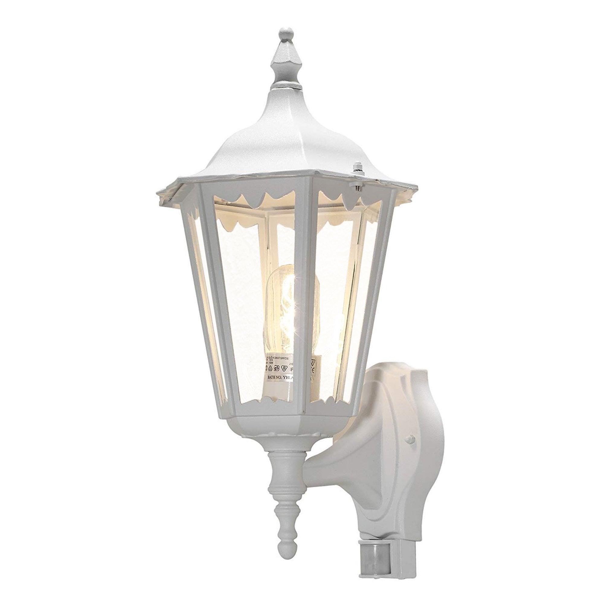 Konstsmide Firenze Up Wall Light With PIR - Matt White