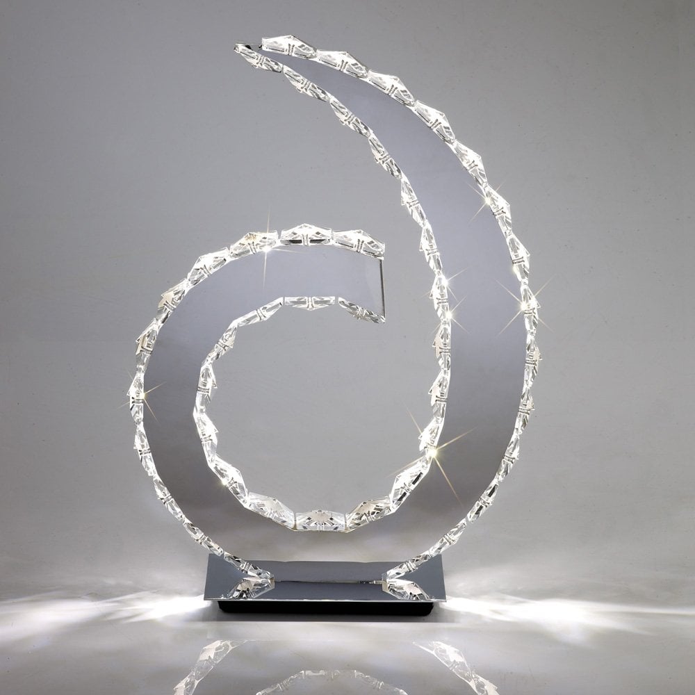 Diyas IL80000 Galaxy Table Lamp D Shape Light 18 X 0.5W LED Polished Chrome/Crystal 6000K