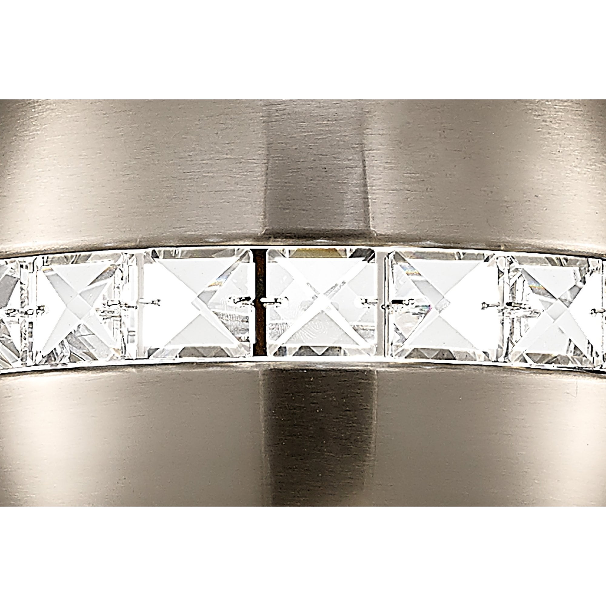 Diyas IL31612 Andrea Single Pendant 1 Light E27 Satin Nickel/Crystal
