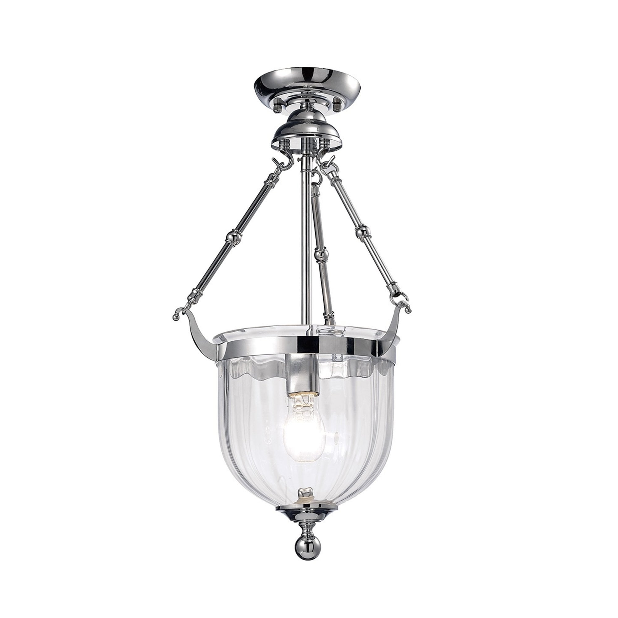 Diyas IL31071 Aubrey Pendant 1 Light Polished Chrome/Glass