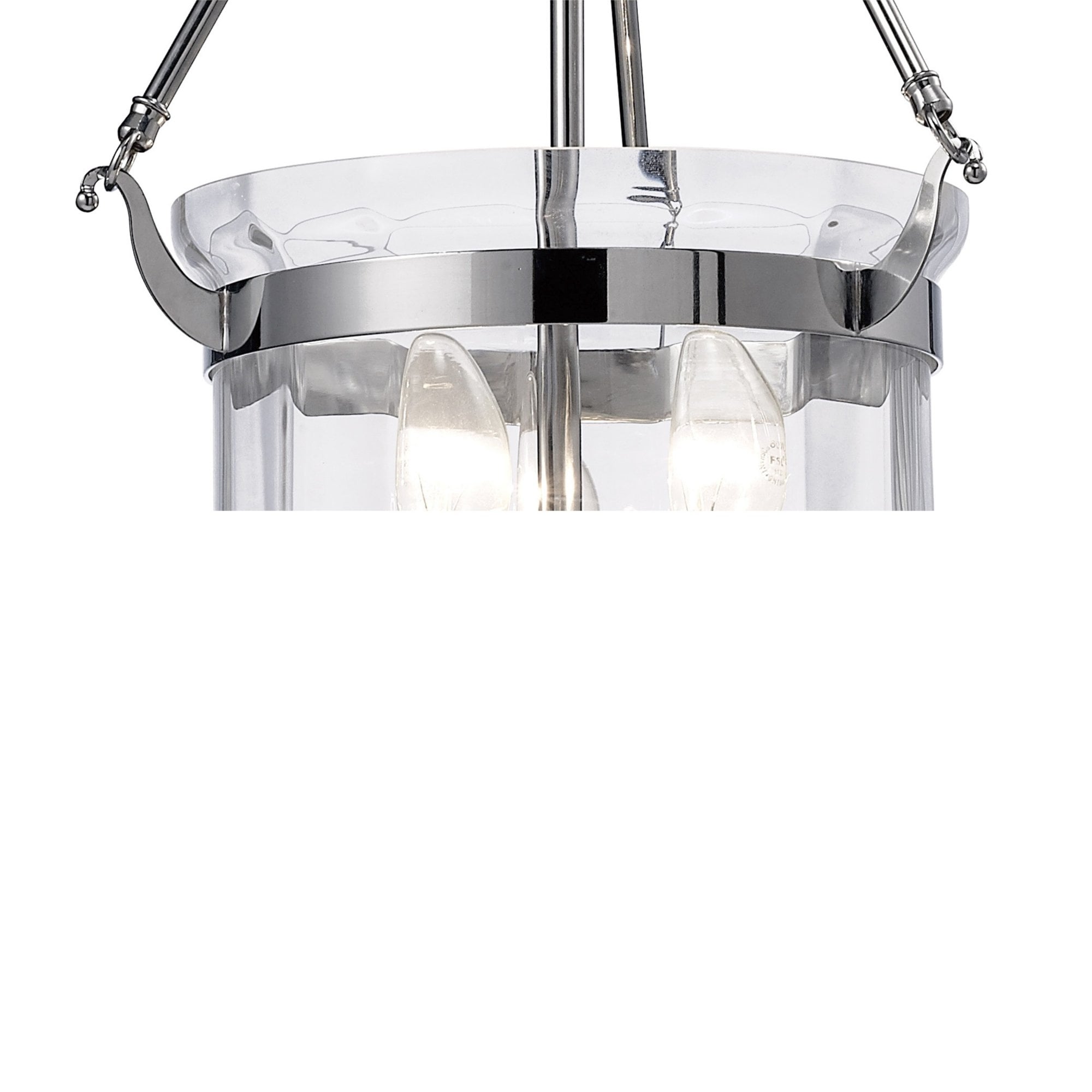 Diyas IL31072 Aubrey Pendant 3 Light Polished Chrome/Glass
