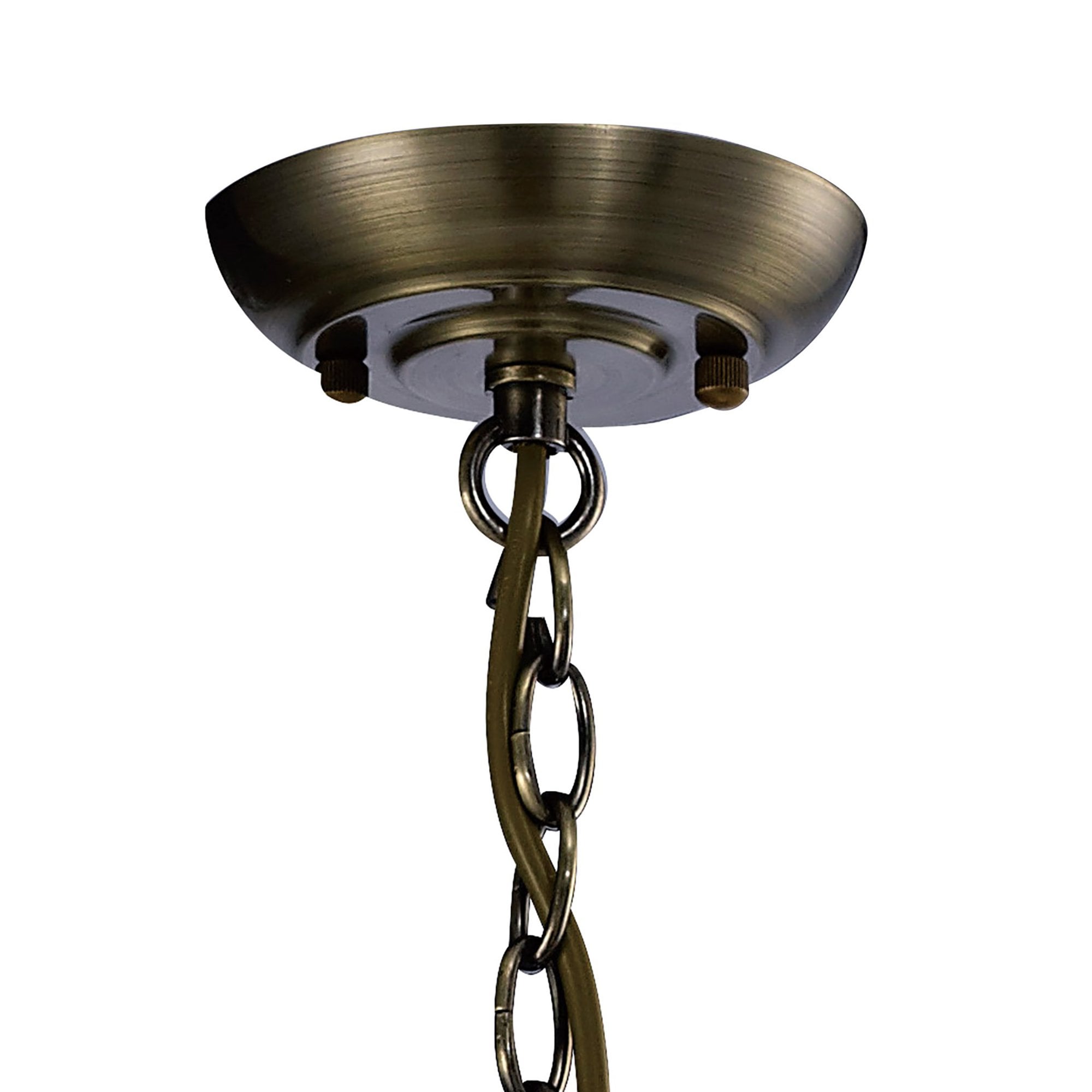 Diyas IL31075 Aubrey Pendant 1 Light Antique Brass/Glass