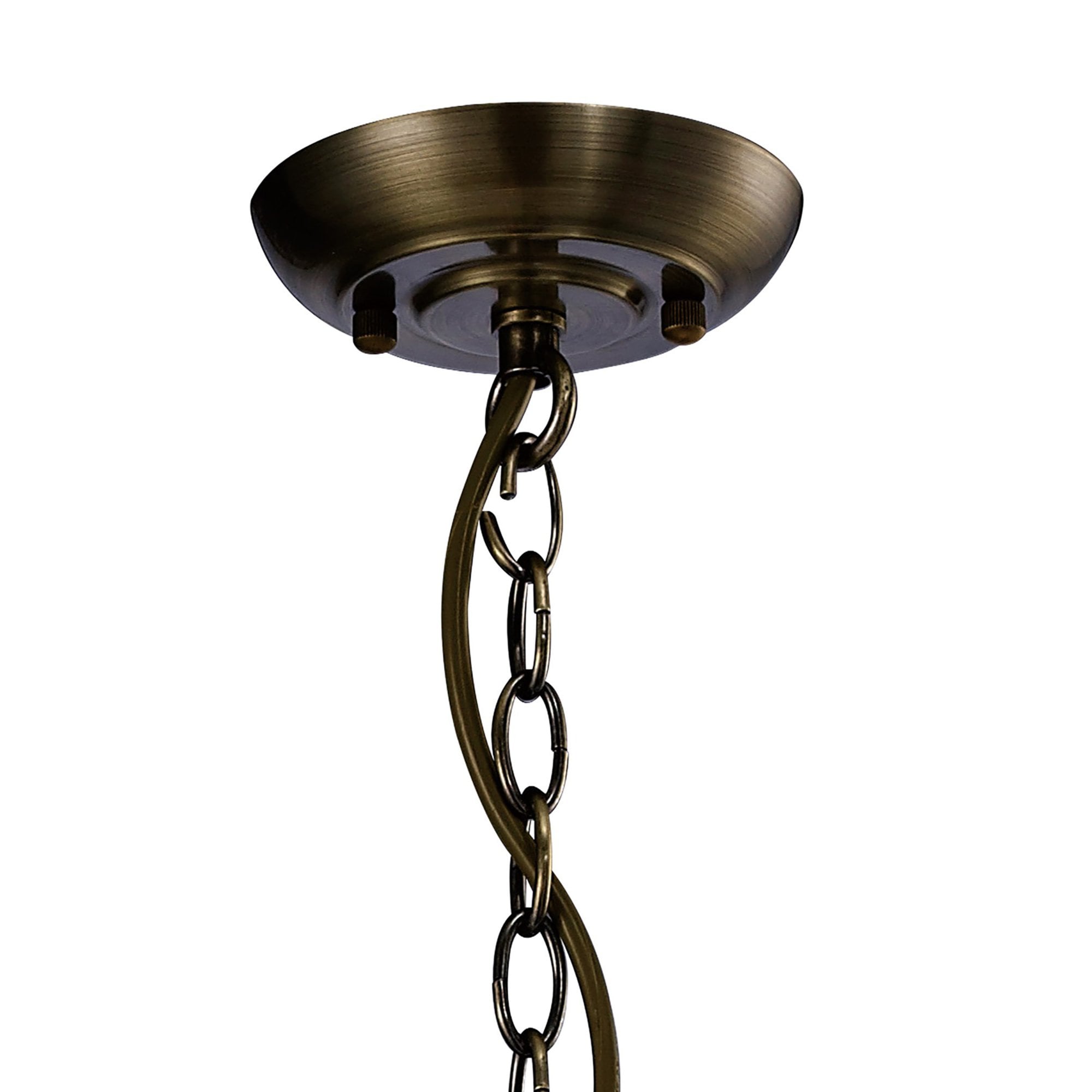 Diyas IL31076 Aubrey Pendant 3 Light Antique Brass/Glass