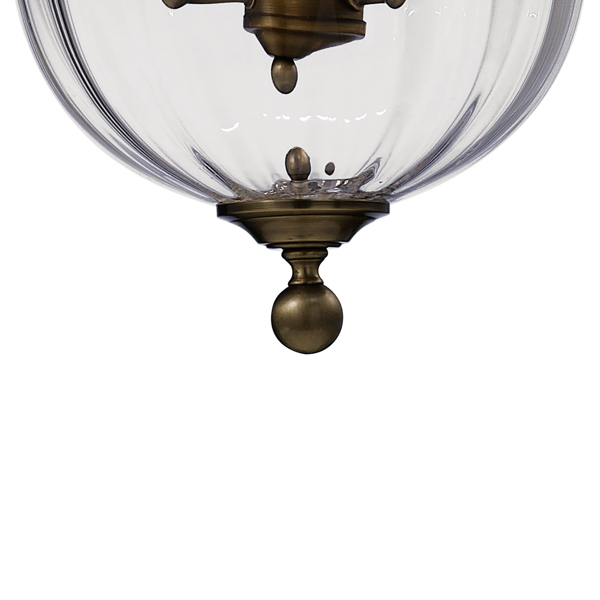 Diyas IL31076 Aubrey Pendant 3 Light Antique Brass/Glass