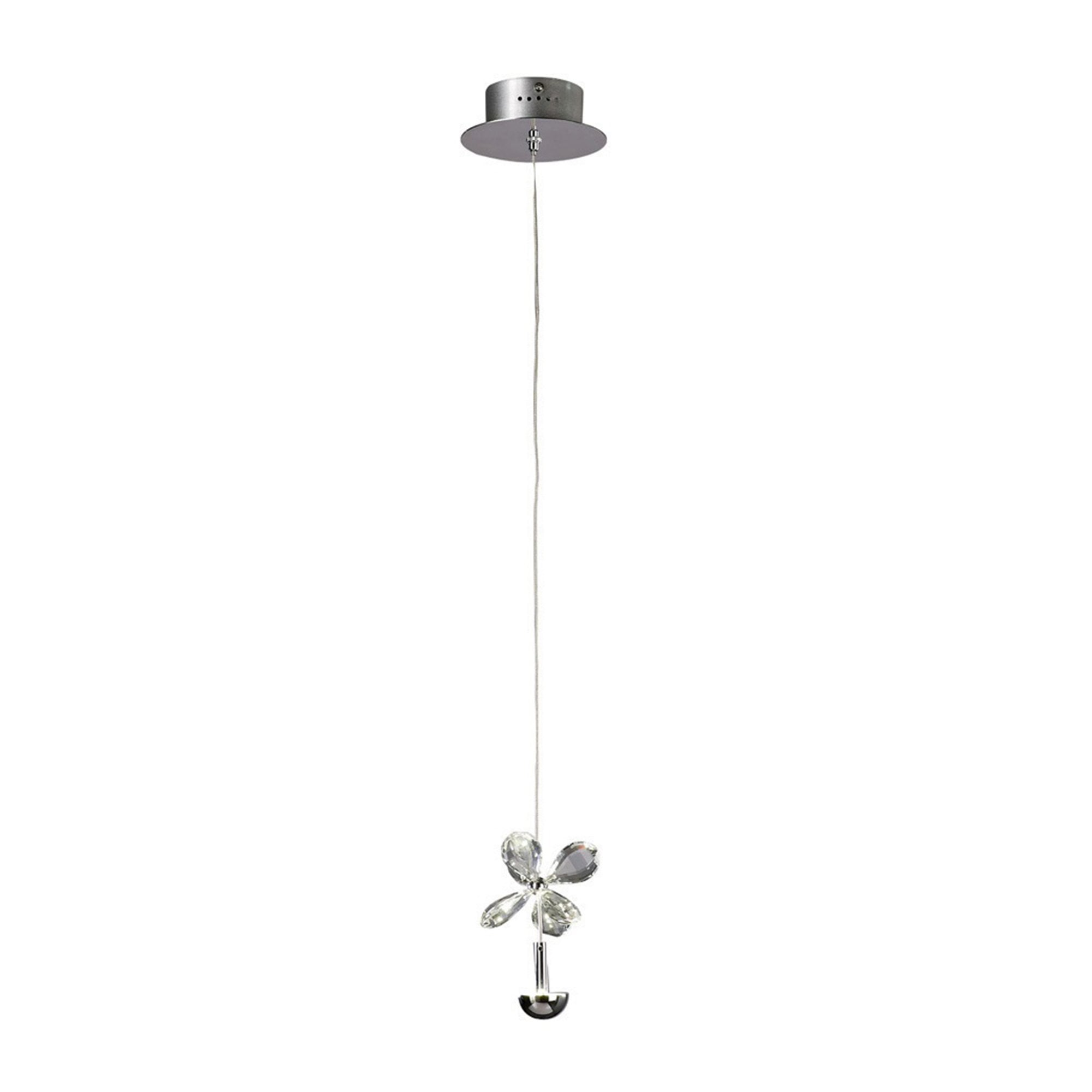 Diyas IL31140 Aviva Pendant 1 Light 4000K LED Polished Chrome/Crystal