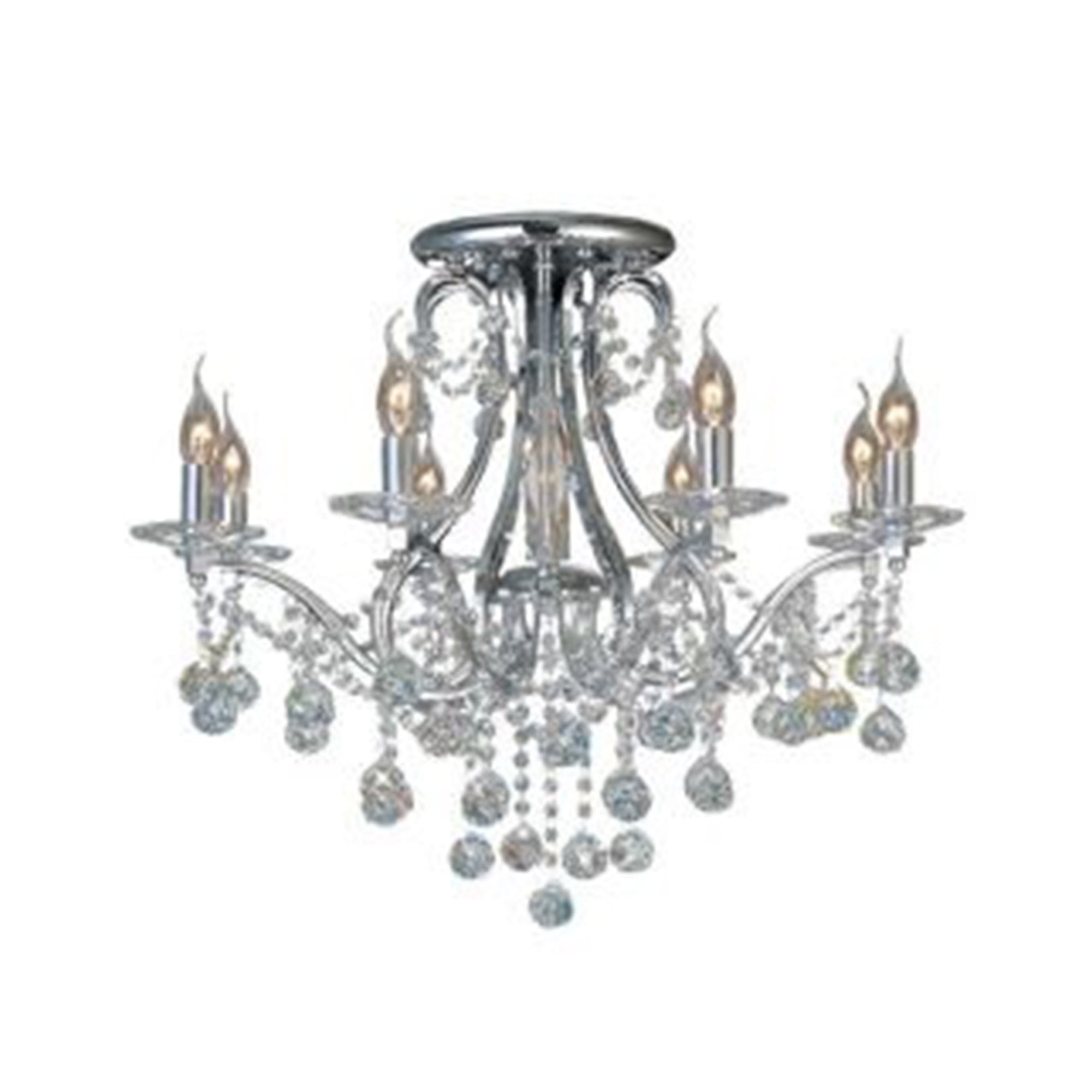 Diyas IL30118 Bianco Ceiling 8 Light Polished Chrome/Crystal