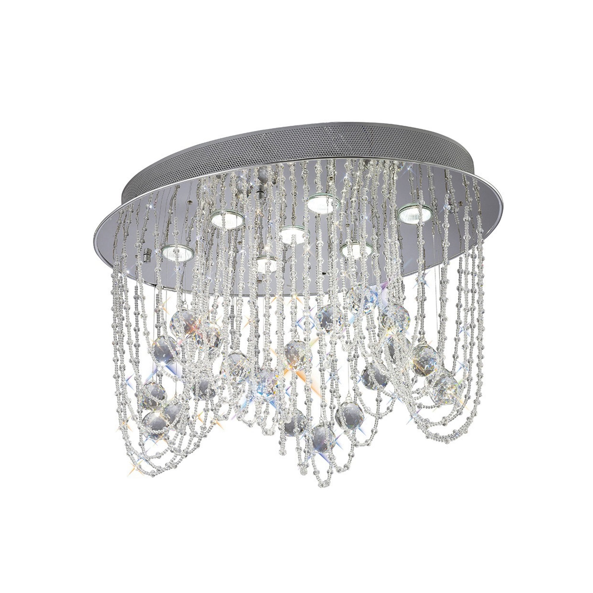 Diyas IL31391 Camilla Ceiling Oval 7 Light Polished Chrome/Crystal